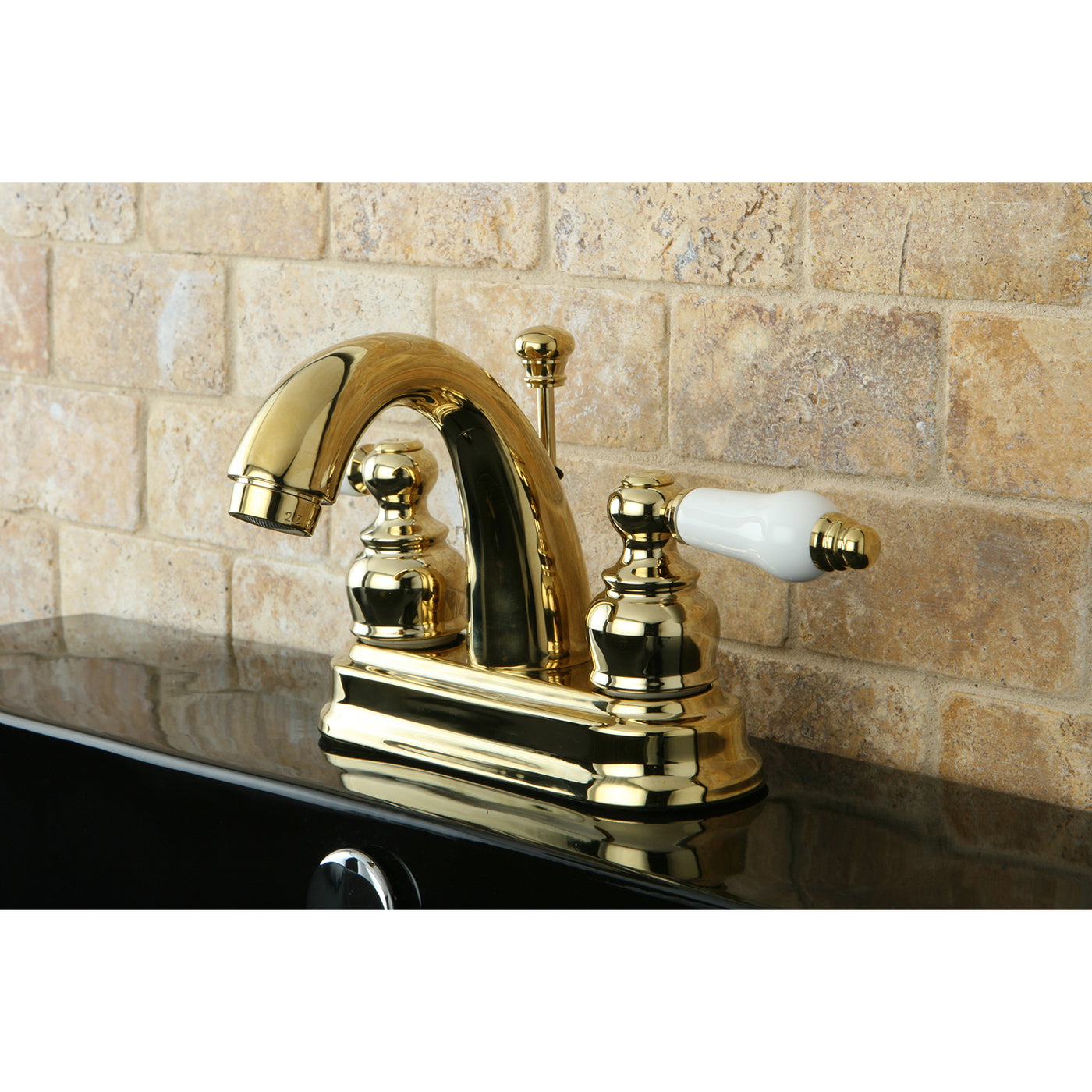 Elements of Design EB5612PL 4-Inch Centerset Bathroom Faucet, Polished Brass