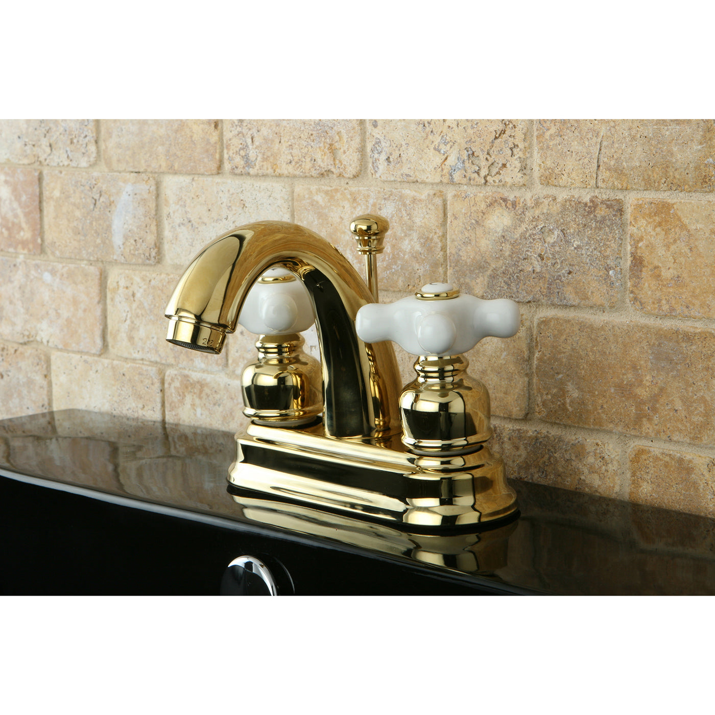 Elements of Design EB5612PX 4-Inch Centerset Bathroom Faucet, Polished Brass