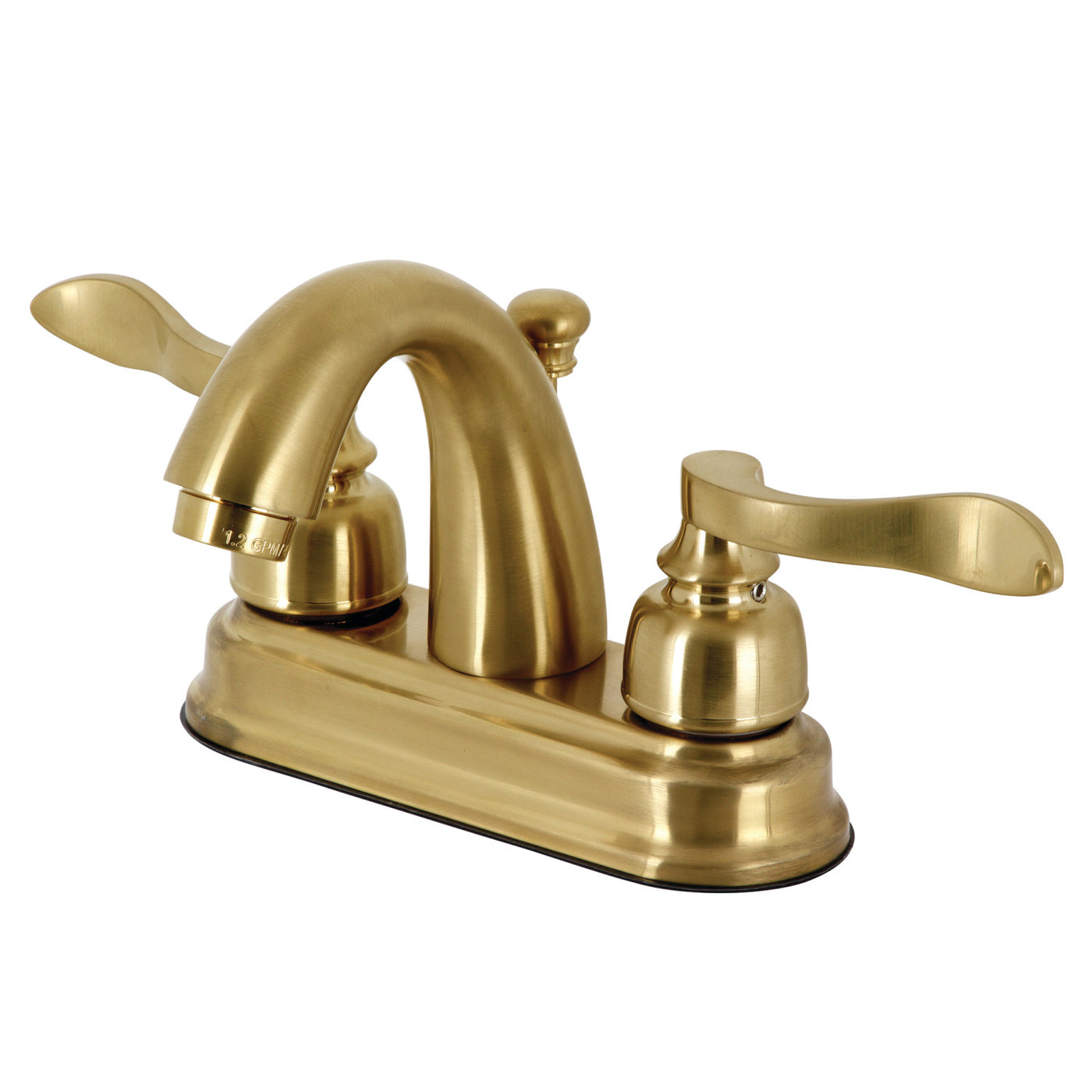 Elements of Design EB5617FL 4-Inch Centerset Bathroom Faucet with Retail Pop-Up, Brushed Brass