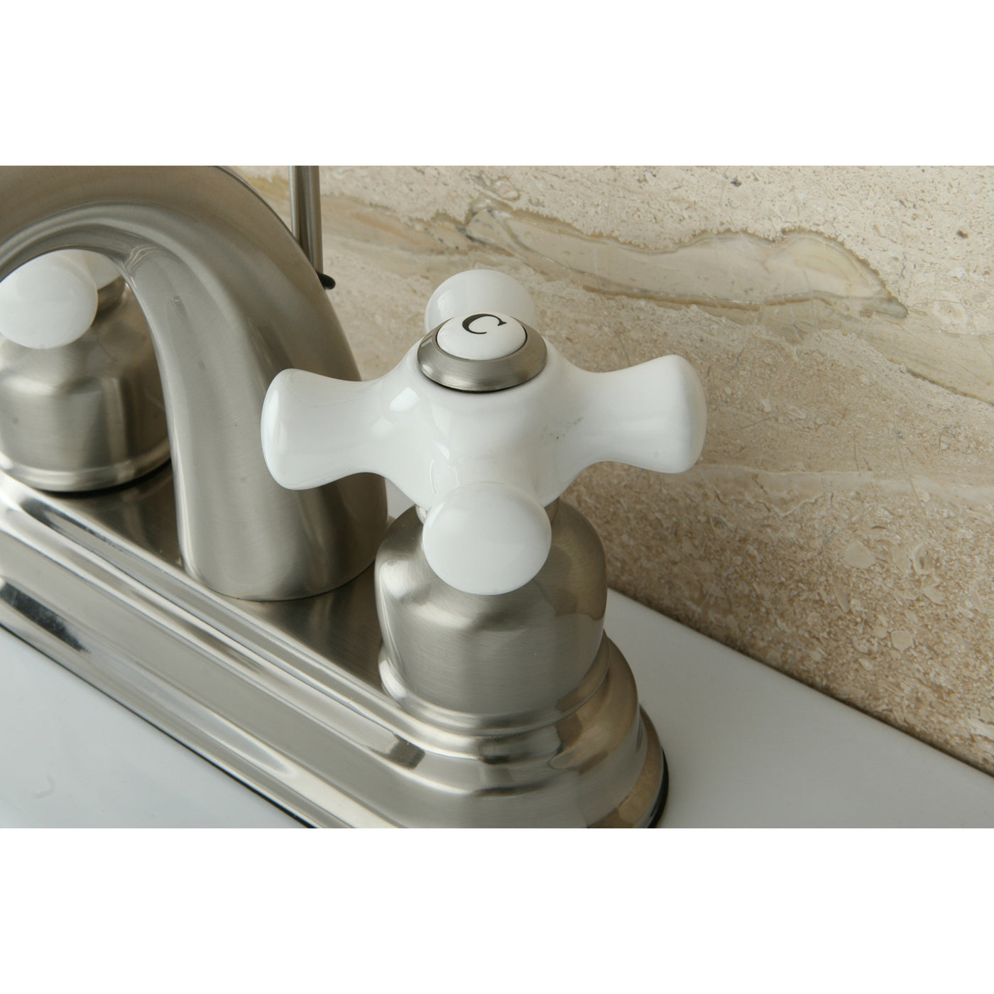 Elements of Design EB5618PX 4-Inch Centerset Bathroom Faucet, Brushed Nickel