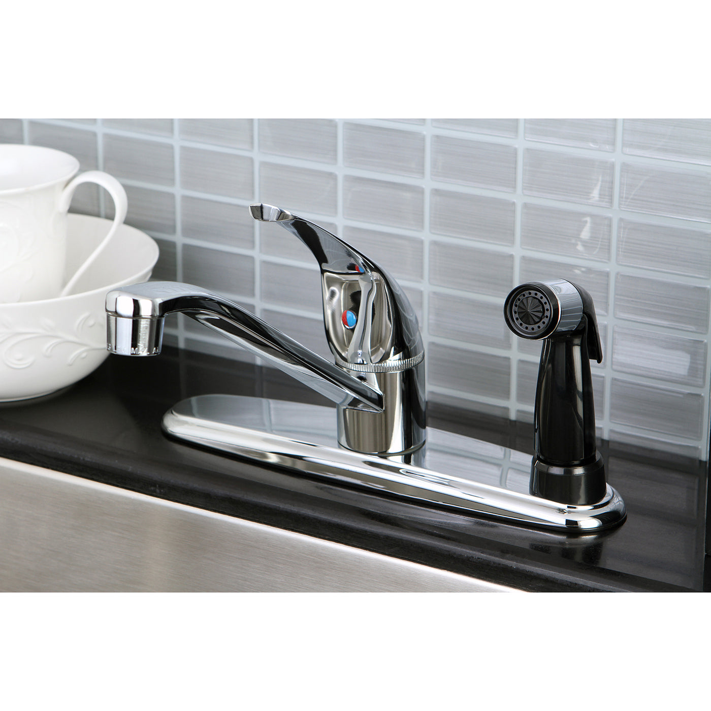 Elements of Design EB5730 Single-Handle Centerset Kitchen Faucet, Polished Chrome