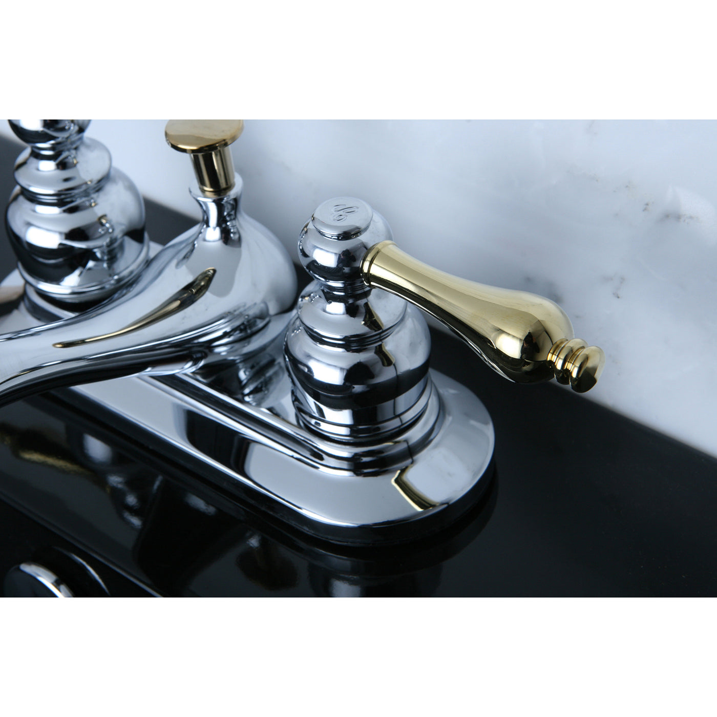 Elements of Design EB604AL 4-Inch Centerset Bathroom Faucet, Polished Chrome/Polished Brass