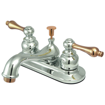 Elements of Design EB604AL 4-Inch Centerset Bathroom Faucet, Polished Chrome/Polished Brass