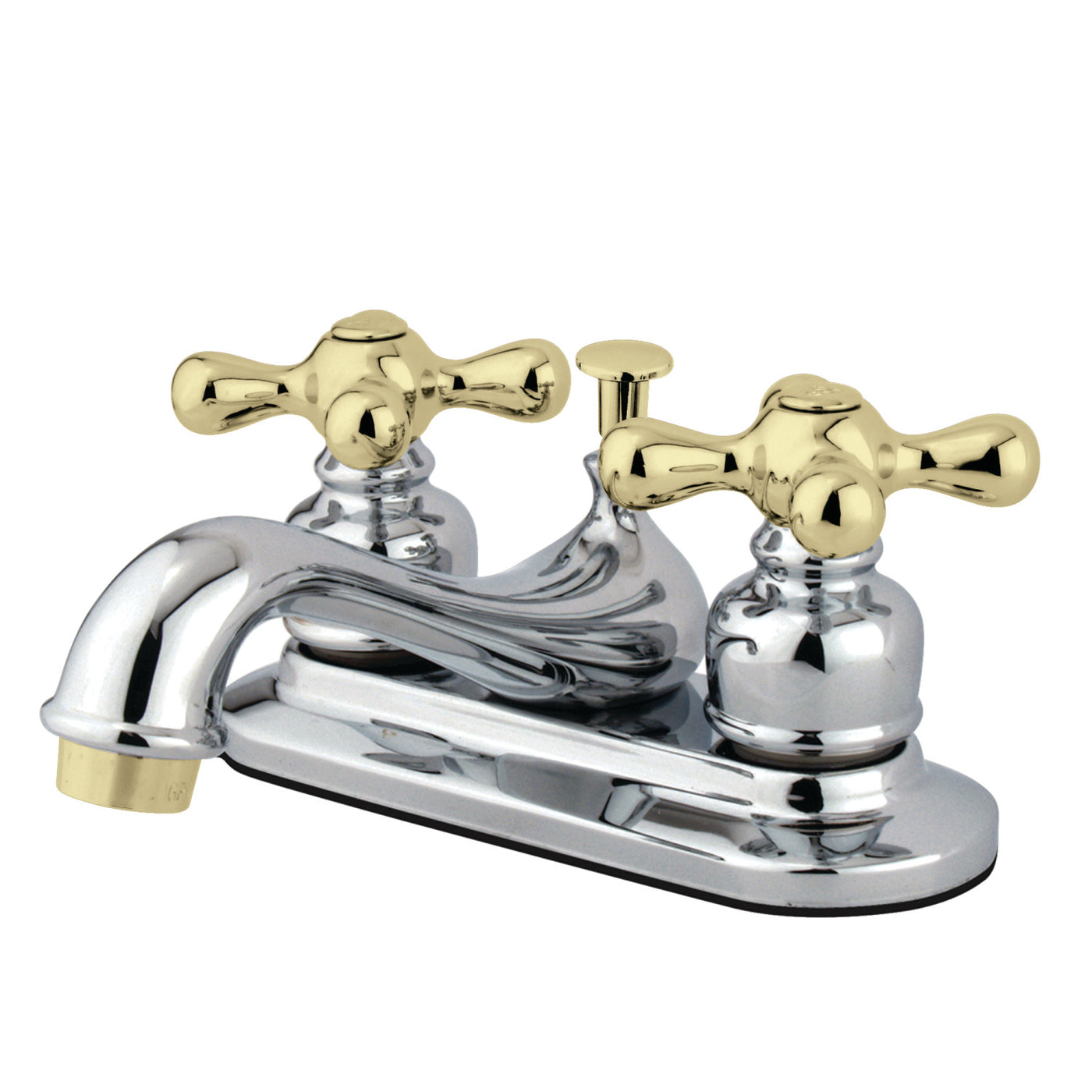 Elements of Design EB604AX 4-Inch Centerset Bathroom Faucet, Polished Chrome/Polished Brass