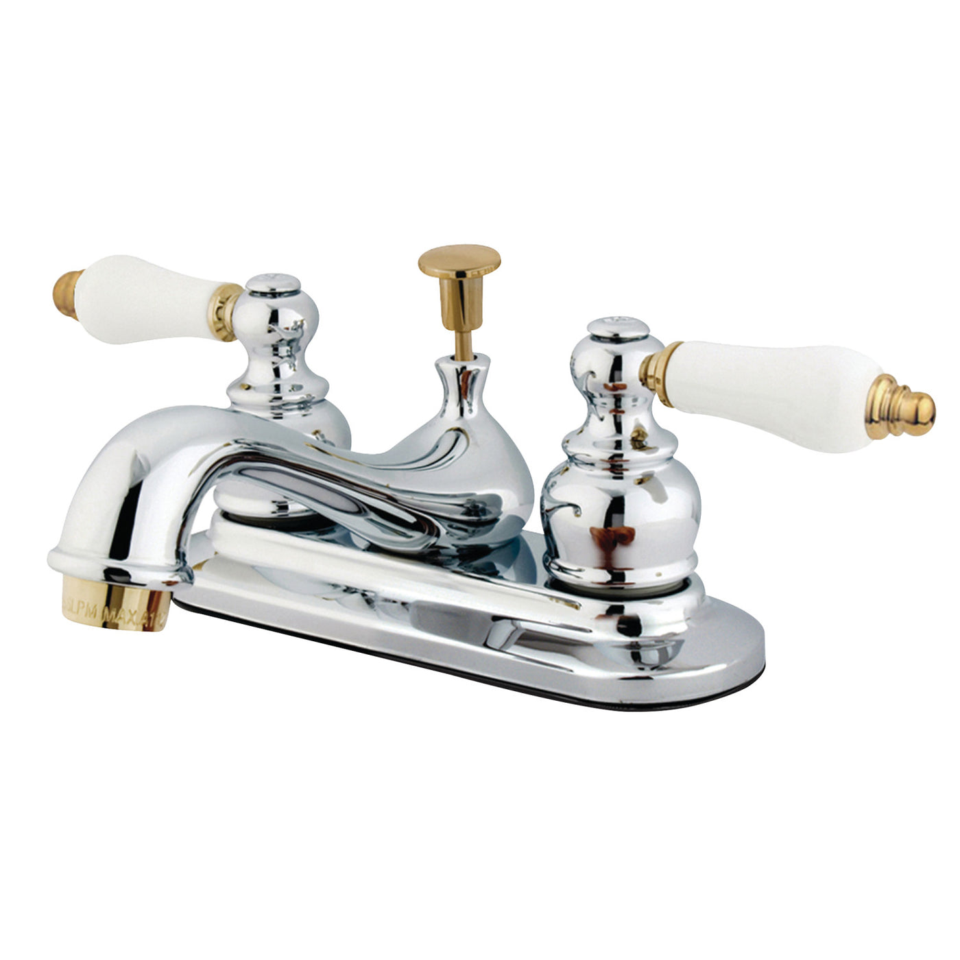 Elements of Design EB604B 4-Inch Centerset Bathroom Faucet, Polished Chrome/Polished Brass