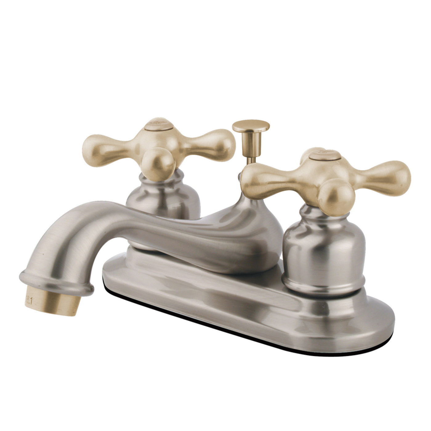 Elements of Design EB609AX 4-Inch Centerset Bathroom Faucet, Brushed Nickel/Polished Brass