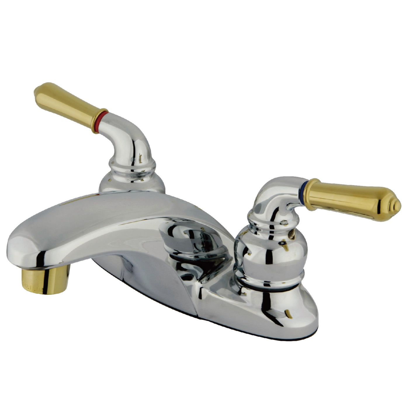 Elements of Design EB624LP 4-Inch Centerset Bathroom Faucet, Polished Chrome/Polished Brass
