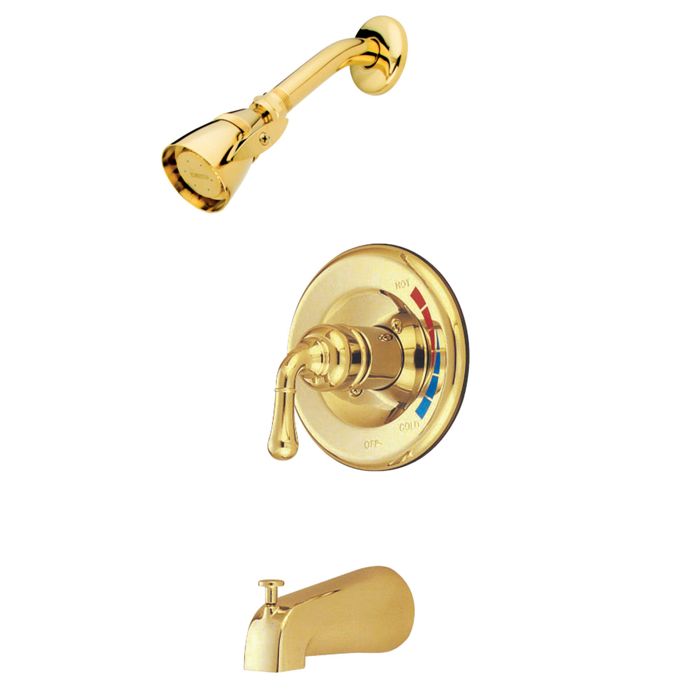 Elements of Design EB632 Single-Handle Tub and Shower Faucet, Polished Brass