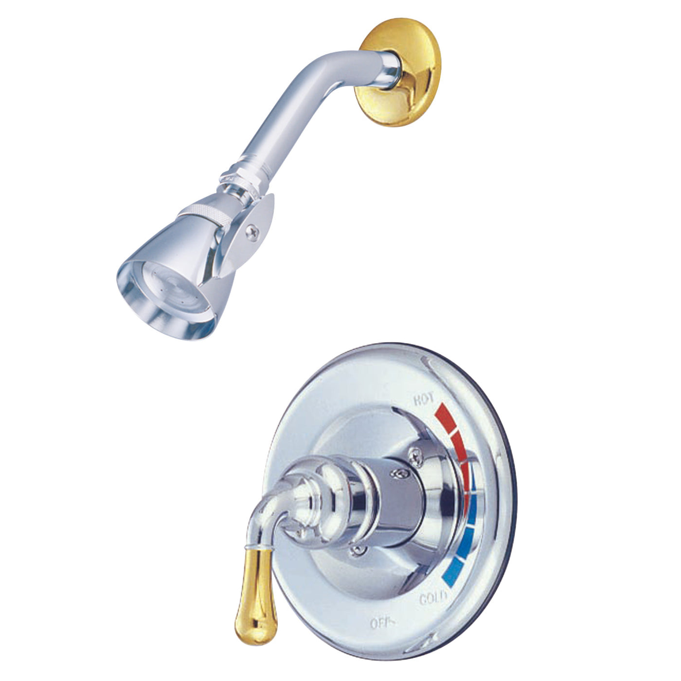 Elements of Design EB634SO Shower Faucet, Polished Chrome/Polished Brass