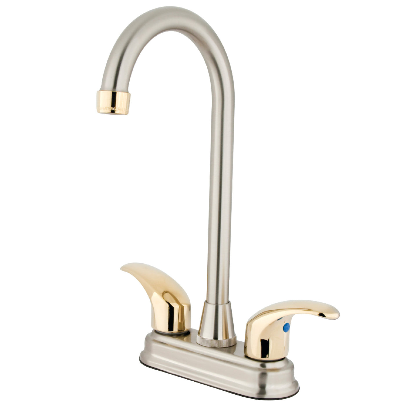 Elements of Design EB6499LL Bar Faucet, Brushed Nickel/Polished Brass