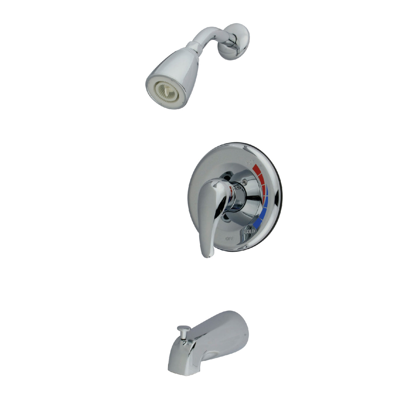 Elements of Design EB651 Single Lever Handle Tub and Shower Faucet, Polished Chrome