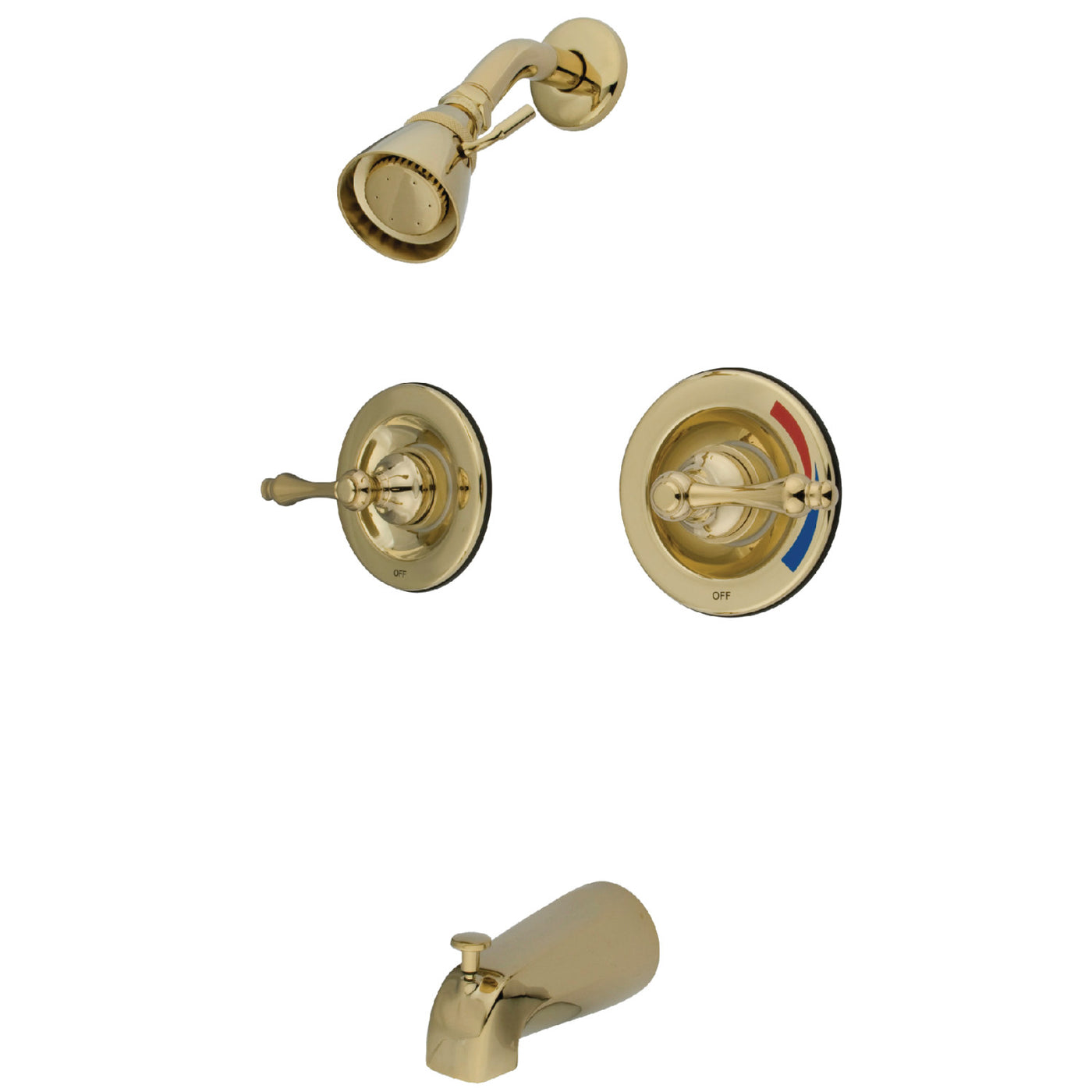 Elements of Design EB662AL Pressure Balanced Two-Handle Tub and Shower Faucet, Polished Brass