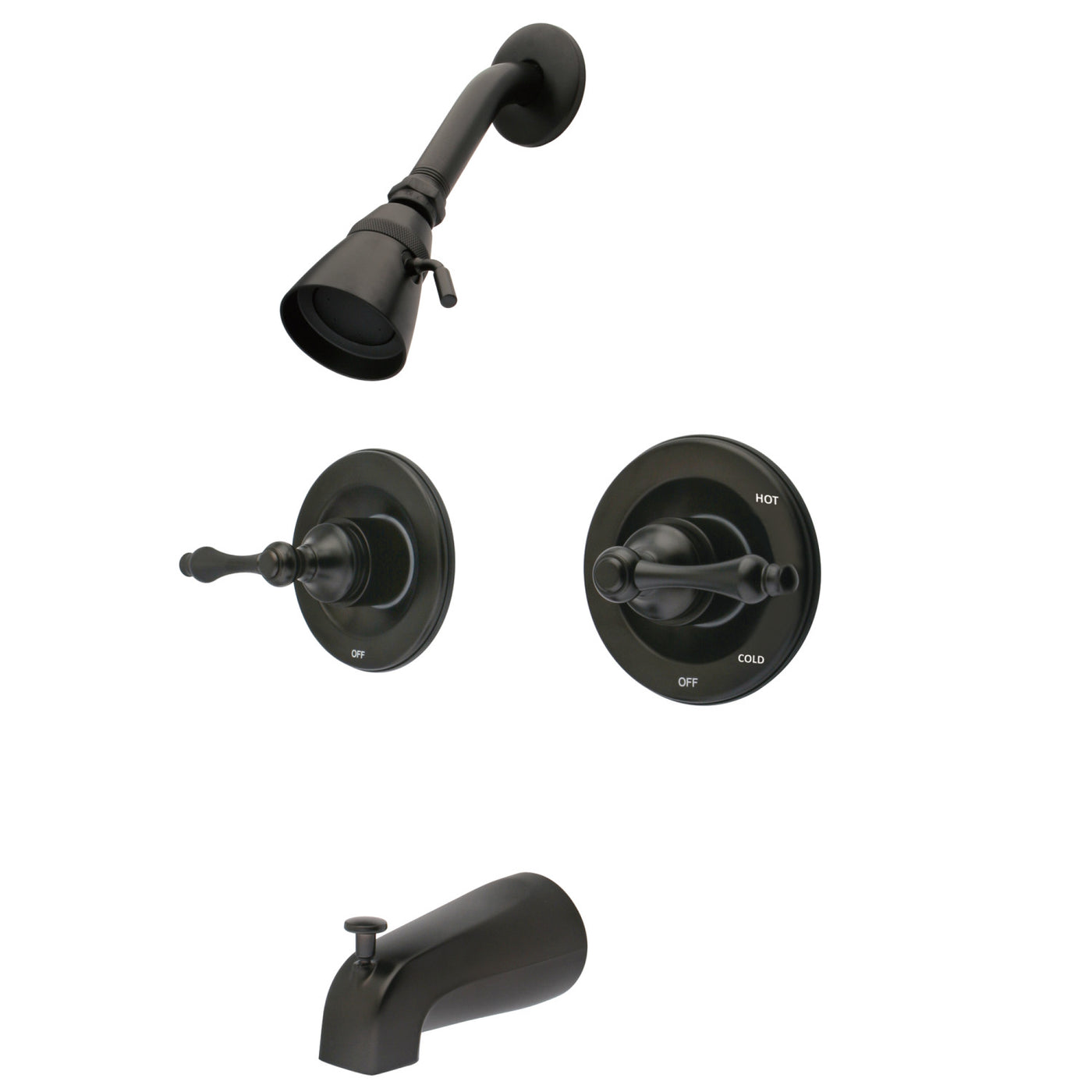 Elements of Design EB665AL Pressure Balanced Two-Handle Tub and Shower Faucet, Oil Rubbed Bronze