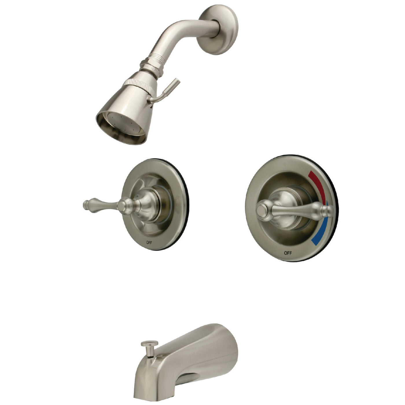 Elements of Design EB668AL Pressure Balanced Two-Handle Tub and Shower Faucet, Brushed Nickel