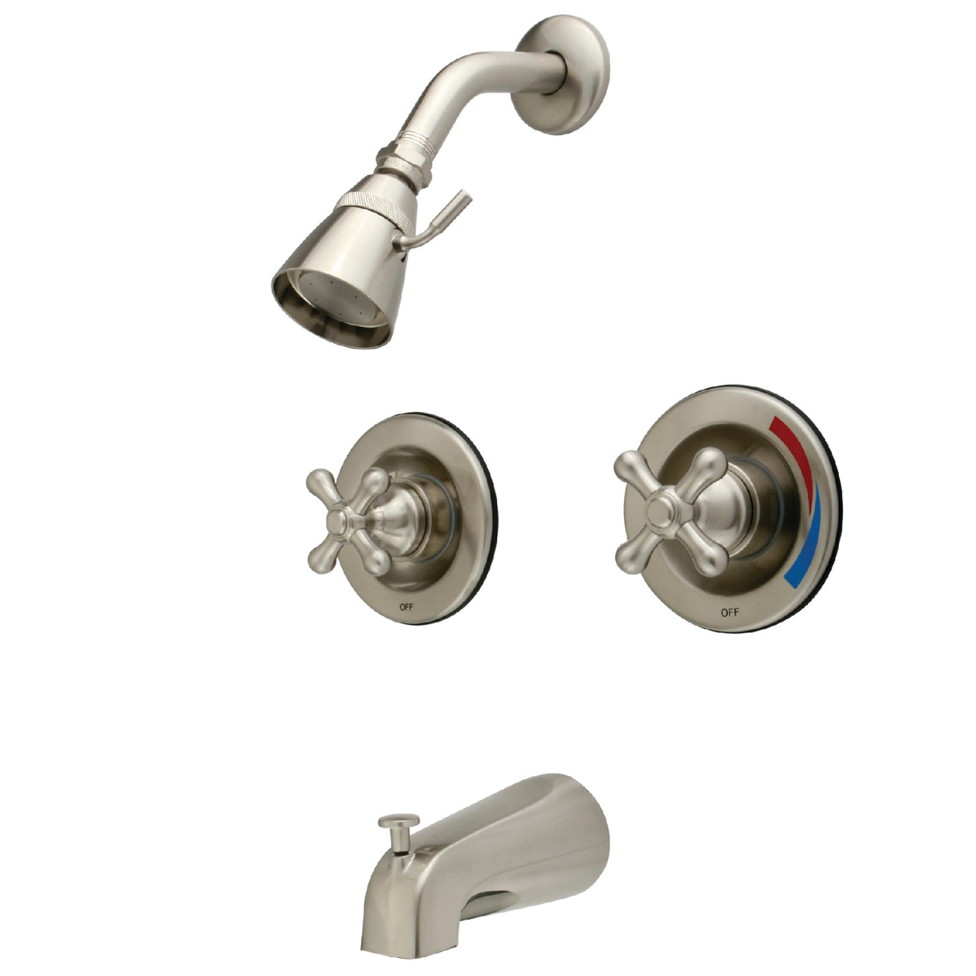 Elements of Design EB668AX Pressure Balanced Two-Handle Tub and Shower Faucet, Brushed Nickel