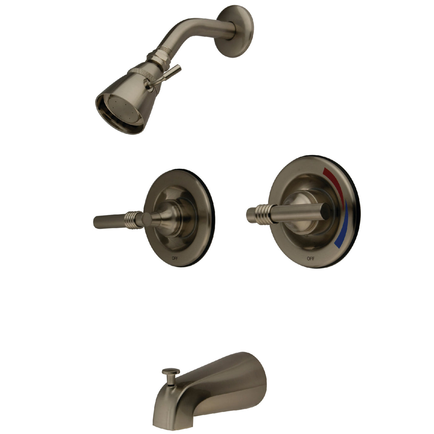 Elements of Design EB668ML Pressure Balanced Two-Handle Tub and Shower Faucet, Brushed Nickel