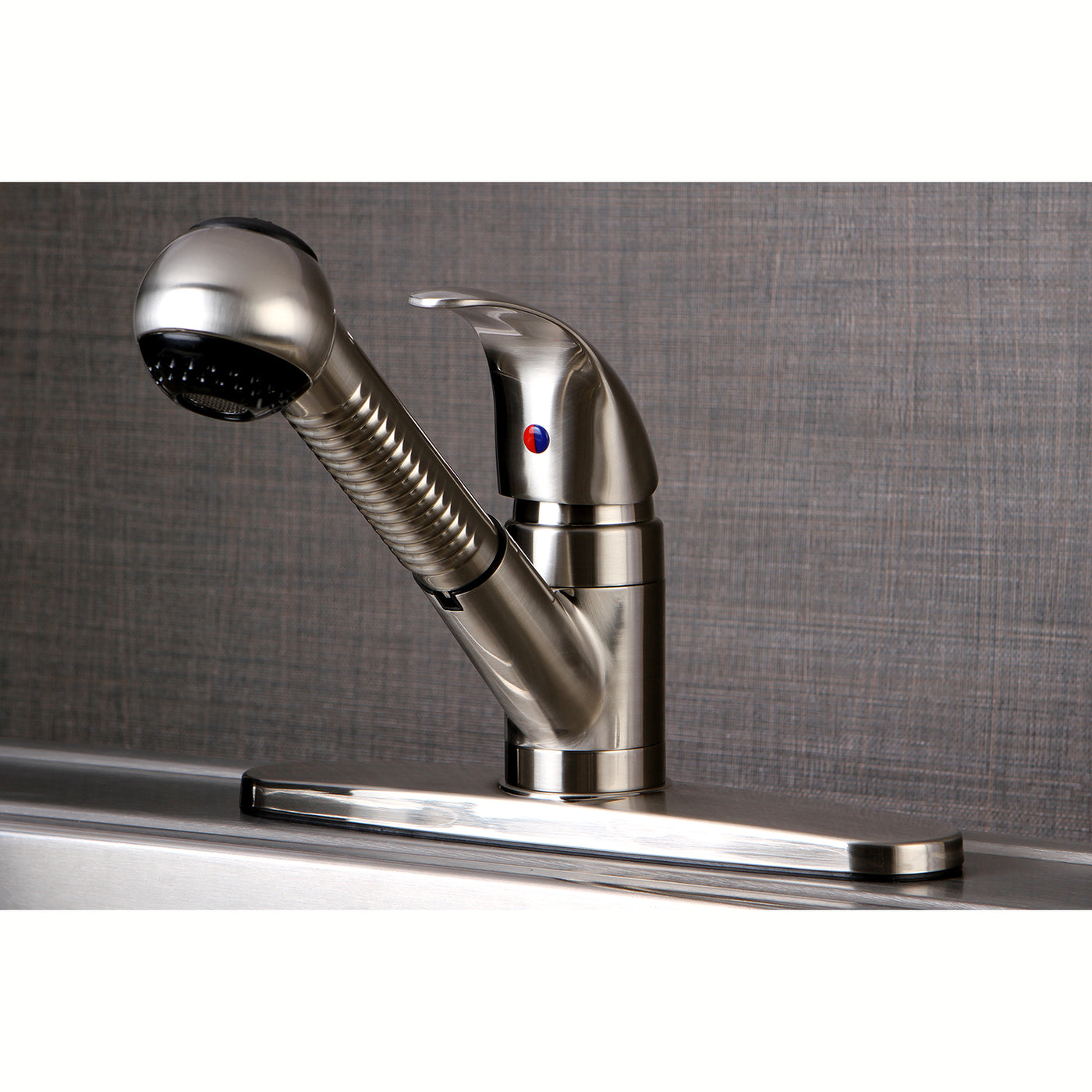 Elements of Design EB6708LL Single-Handle Pull-Out Kitchen Faucet, Brushed Nickel