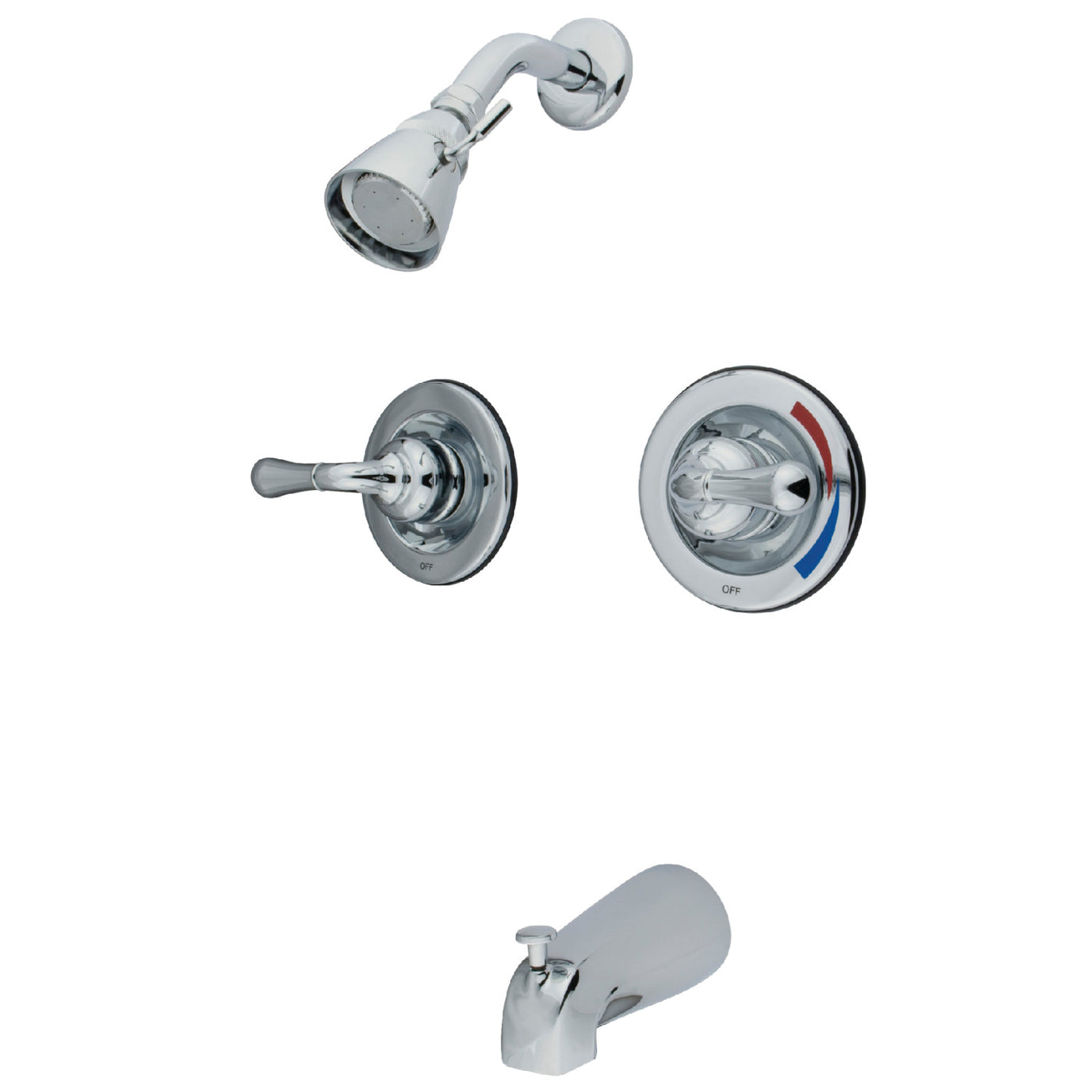 Elements of Design EB671 Two-Handle Pressure Balanced Tub and Shower Faucet, Polished Chrome