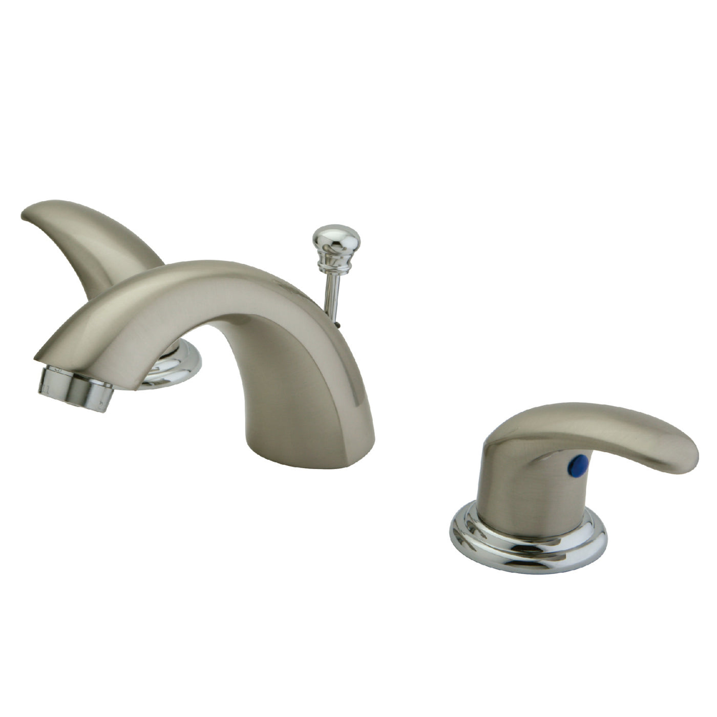 Elements of Design EB6957LL Mini-Widespread Bathroom Faucet, Brushed Nickel/Polished Chrome