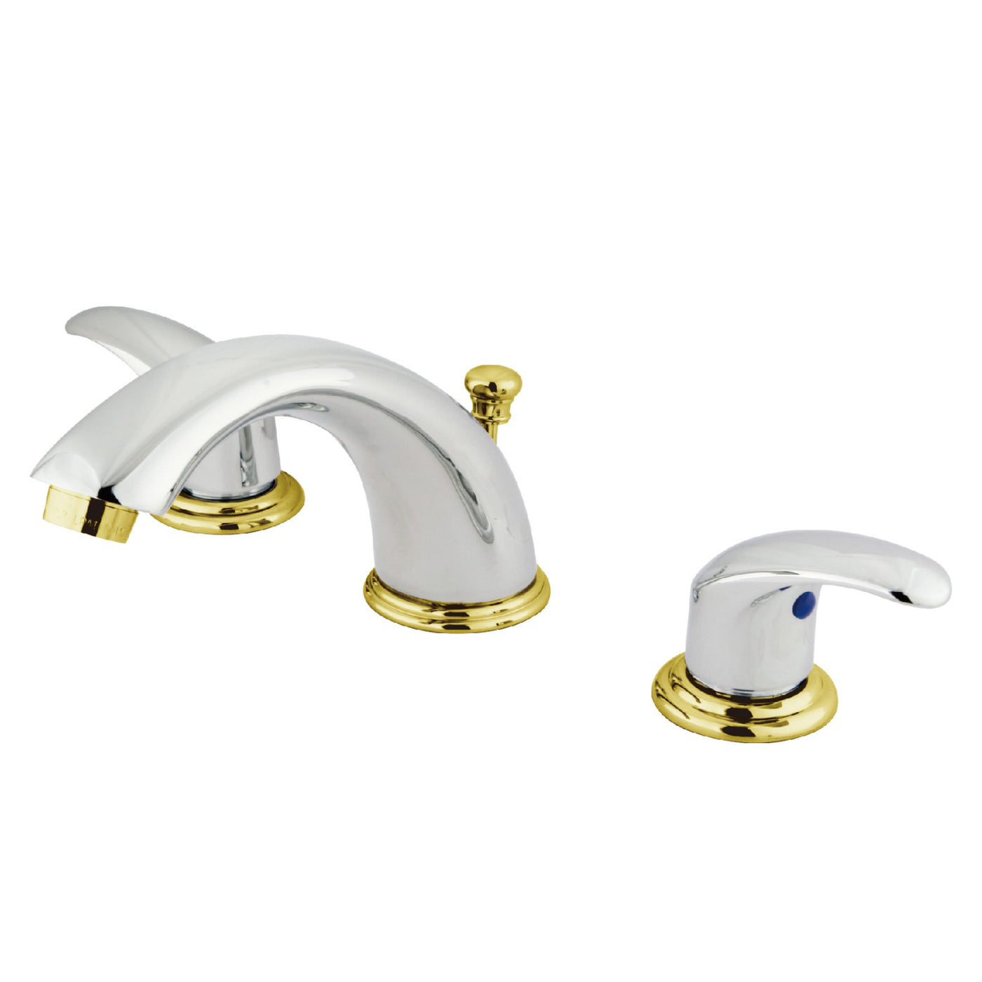 Elements of Design EB6964LL Widespread Bathroom Faucet with Retail Pop-Up, Polished Chrome/Polished Brass