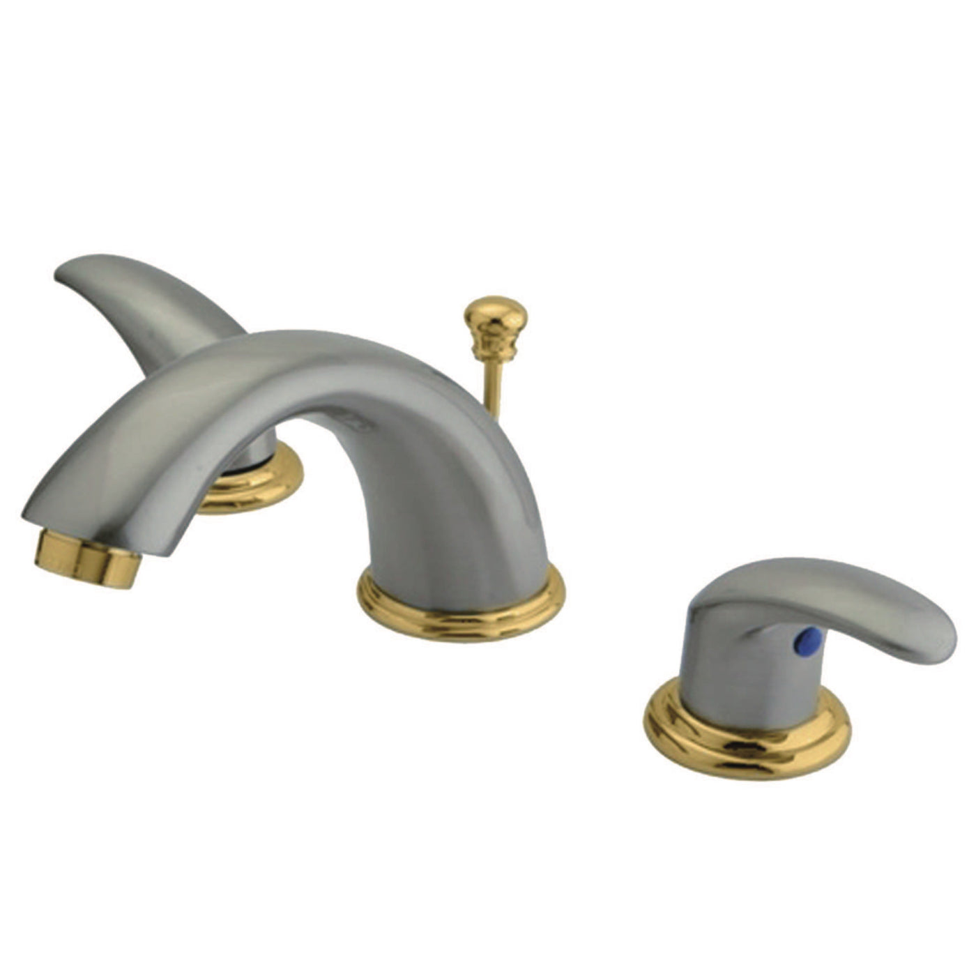 Elements of Design EB6969LL Widespread Bathroom Faucet with Retail Pop-Up, Brushed Nickel/Polished Brass