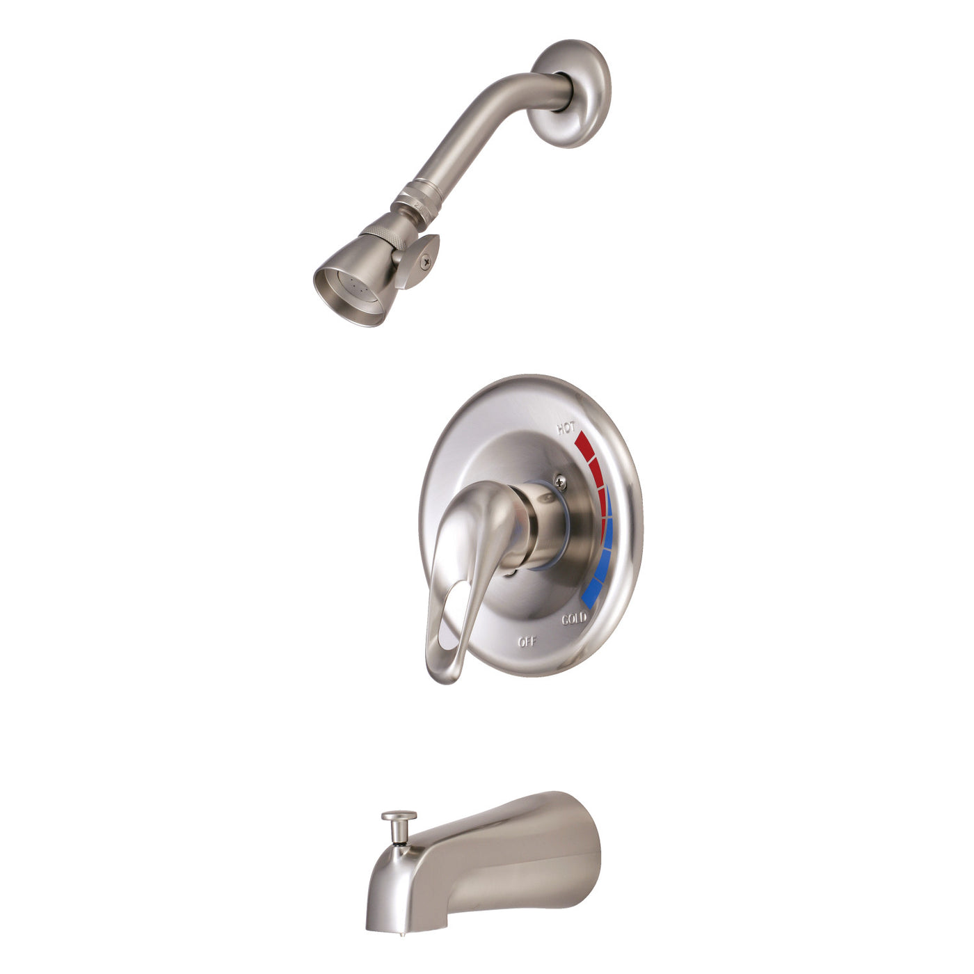 Elements of Design EB698 Single Loop Handle Tub and Shower Faucet, Brushed Nickel