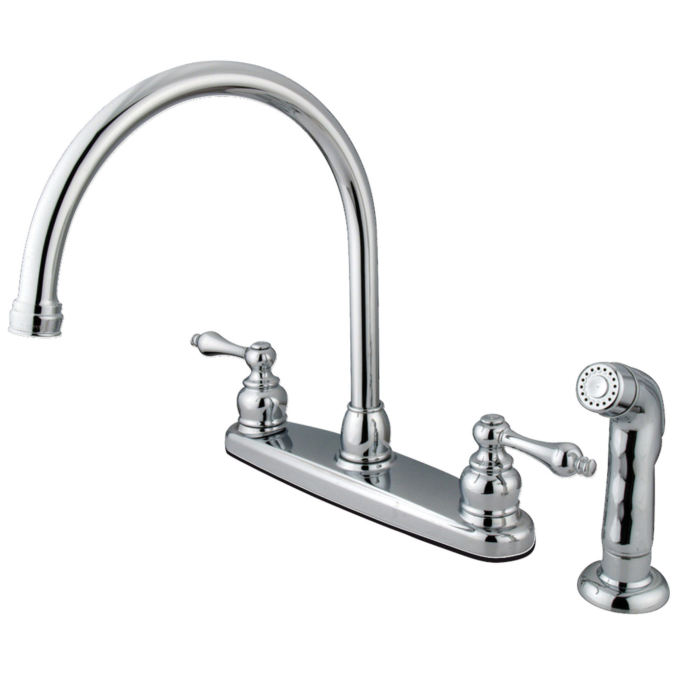 Elements of Design EB721ALSP 8-Inch Centerset Kitchen Faucet with Sprayer, Polished Chrome