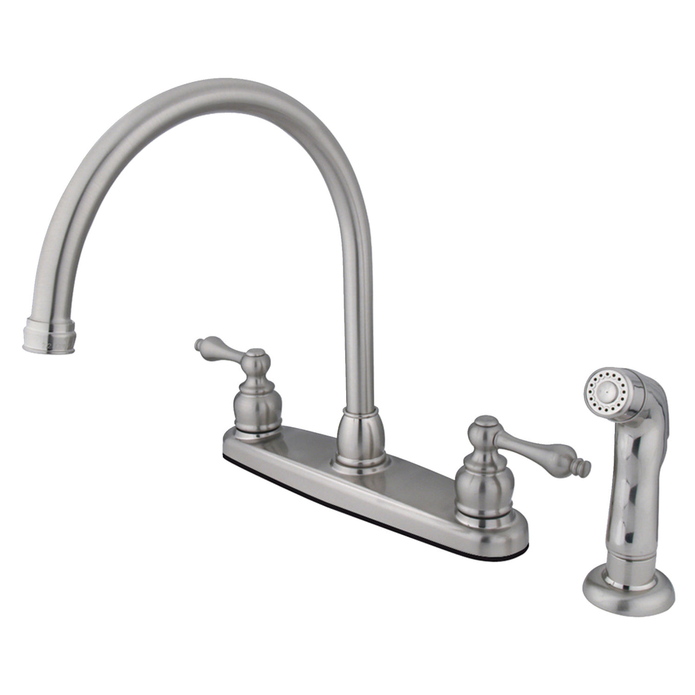 Elements of Design EB728ALSP 8-Inch Centerset Kitchen Faucet with Sprayer, Brushed Nickel