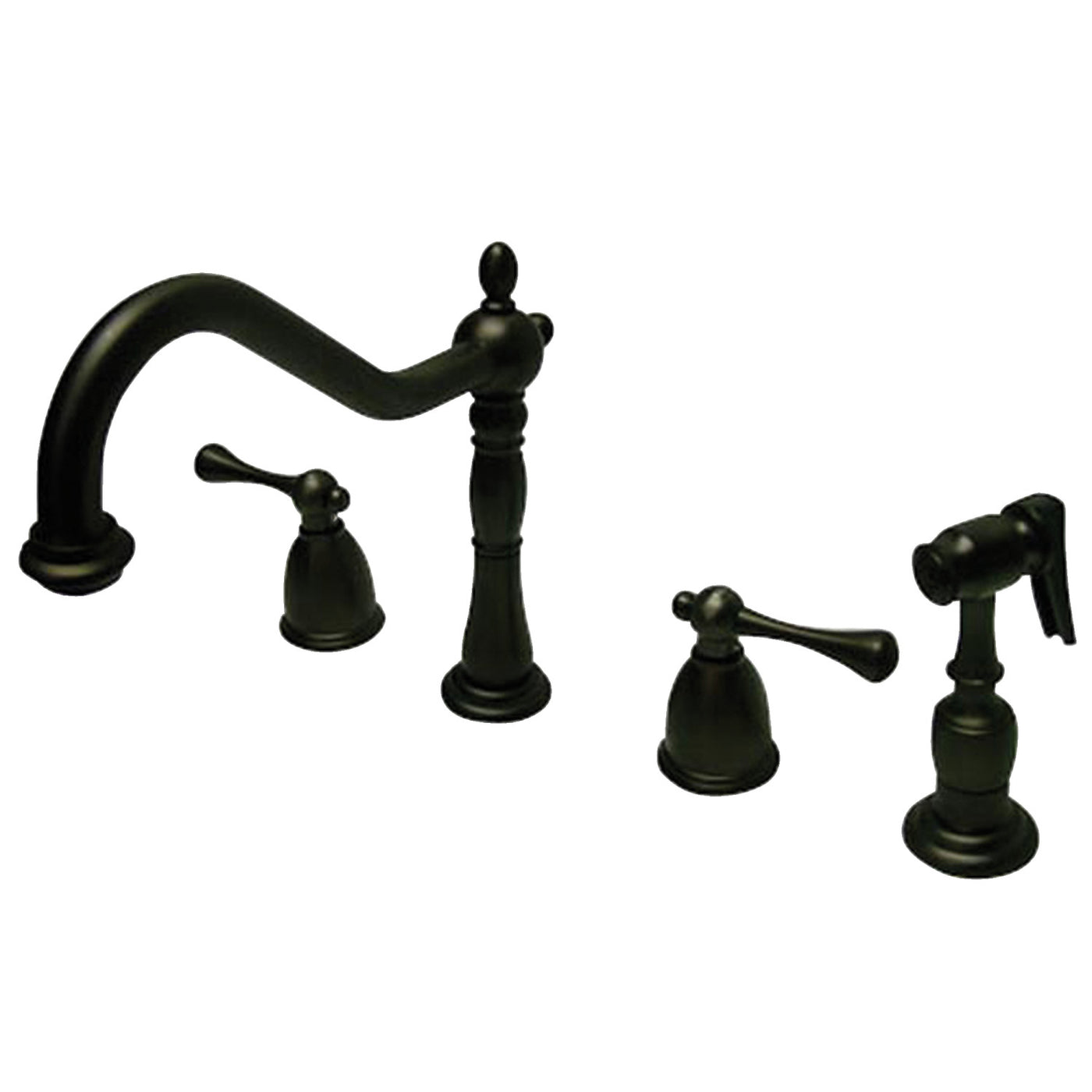 Elements of Design EB7795BLBS Widespread Kitchen Faucet with Brass Sprayer, Oil Rubbed Bronze