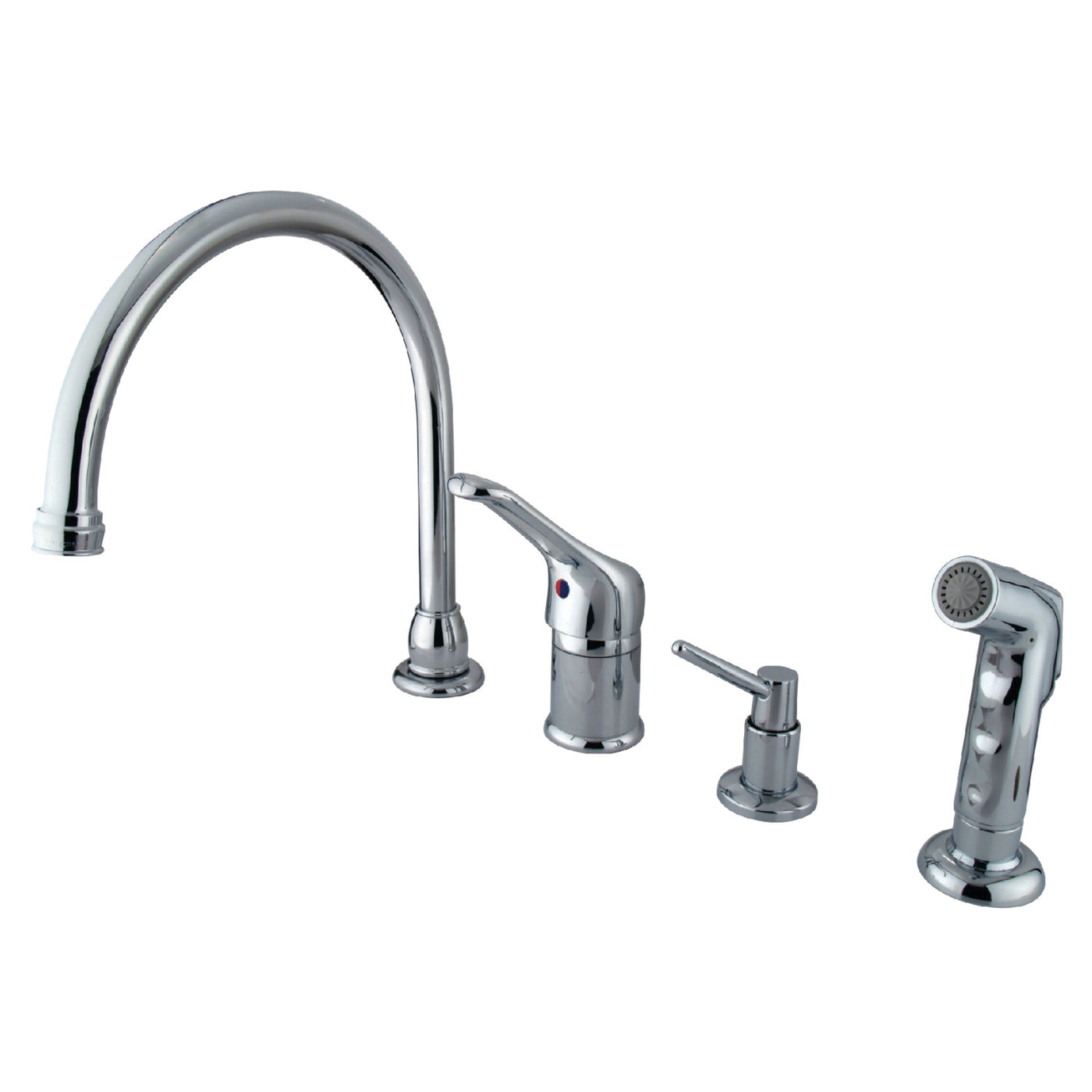 Elements of Design EB811K1 Single-Handle Widespread Kitchen Faucet Combo, Polished Chrome