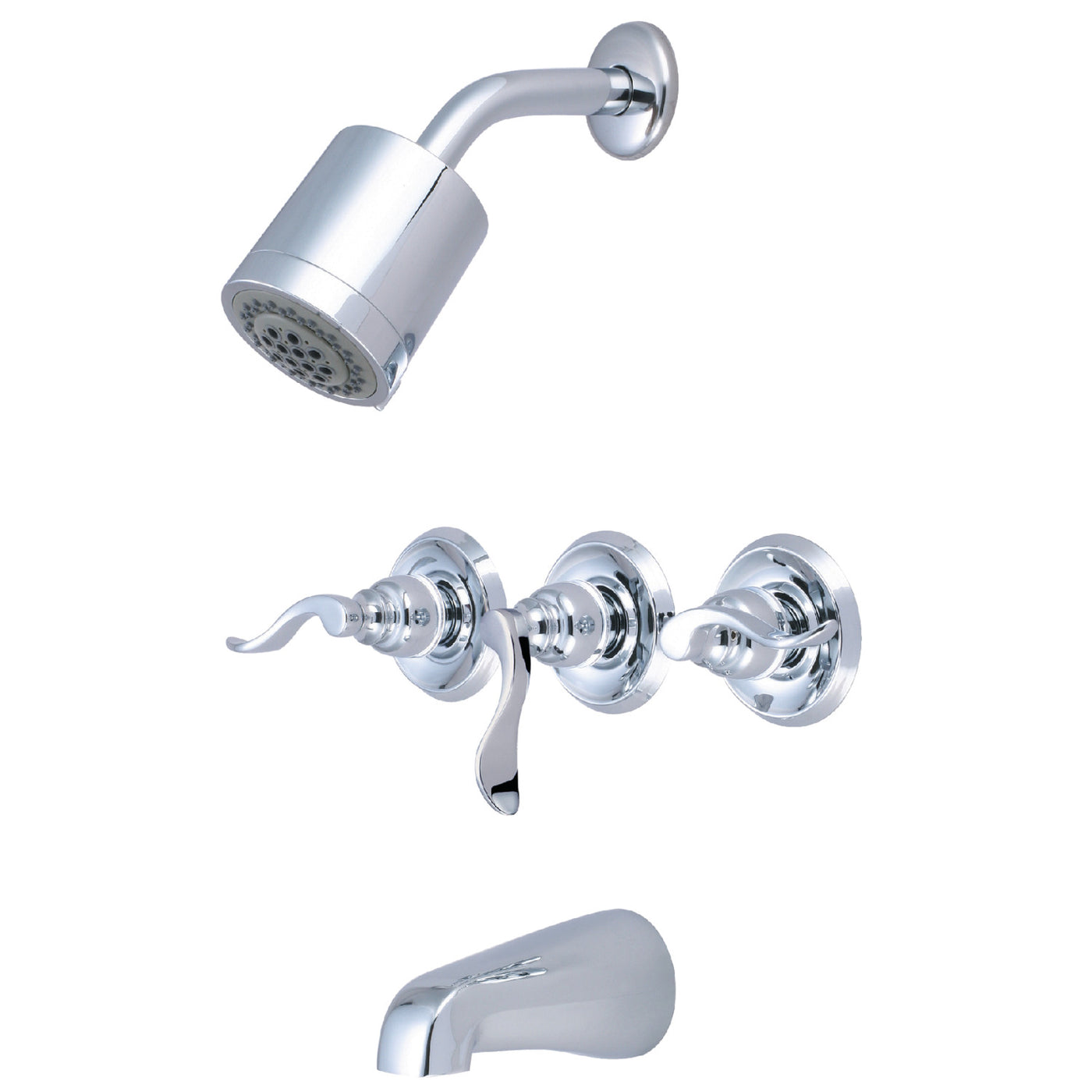 Elements of Design EB8231NFL Three-Handle Tub and Shower Faucet, Polished Chrome