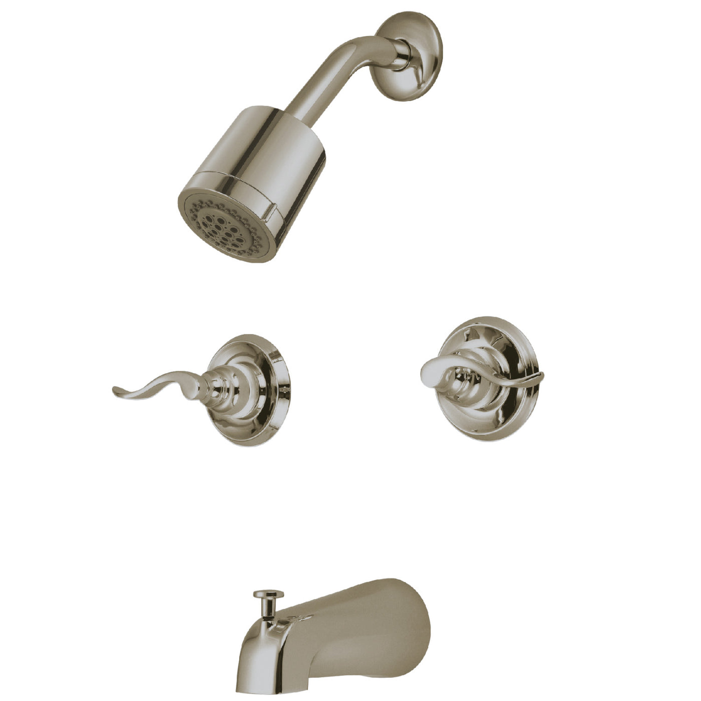 Elements of Design EB8248NFL Two-Handle Tub and Shower Faucet, Brushed Nickel