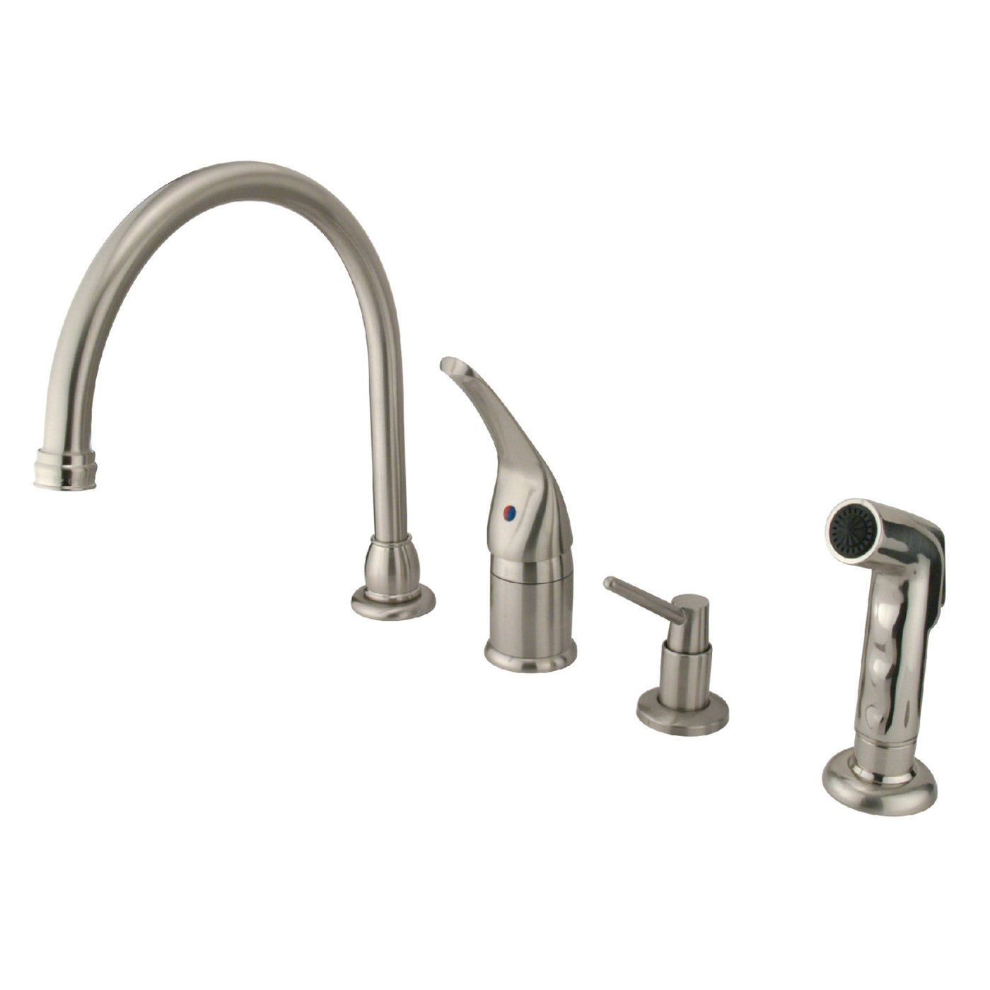 Elements of Design EB828K8 Single-Handle Widespread Kitchen Faucet Combo, Brushed Nickel