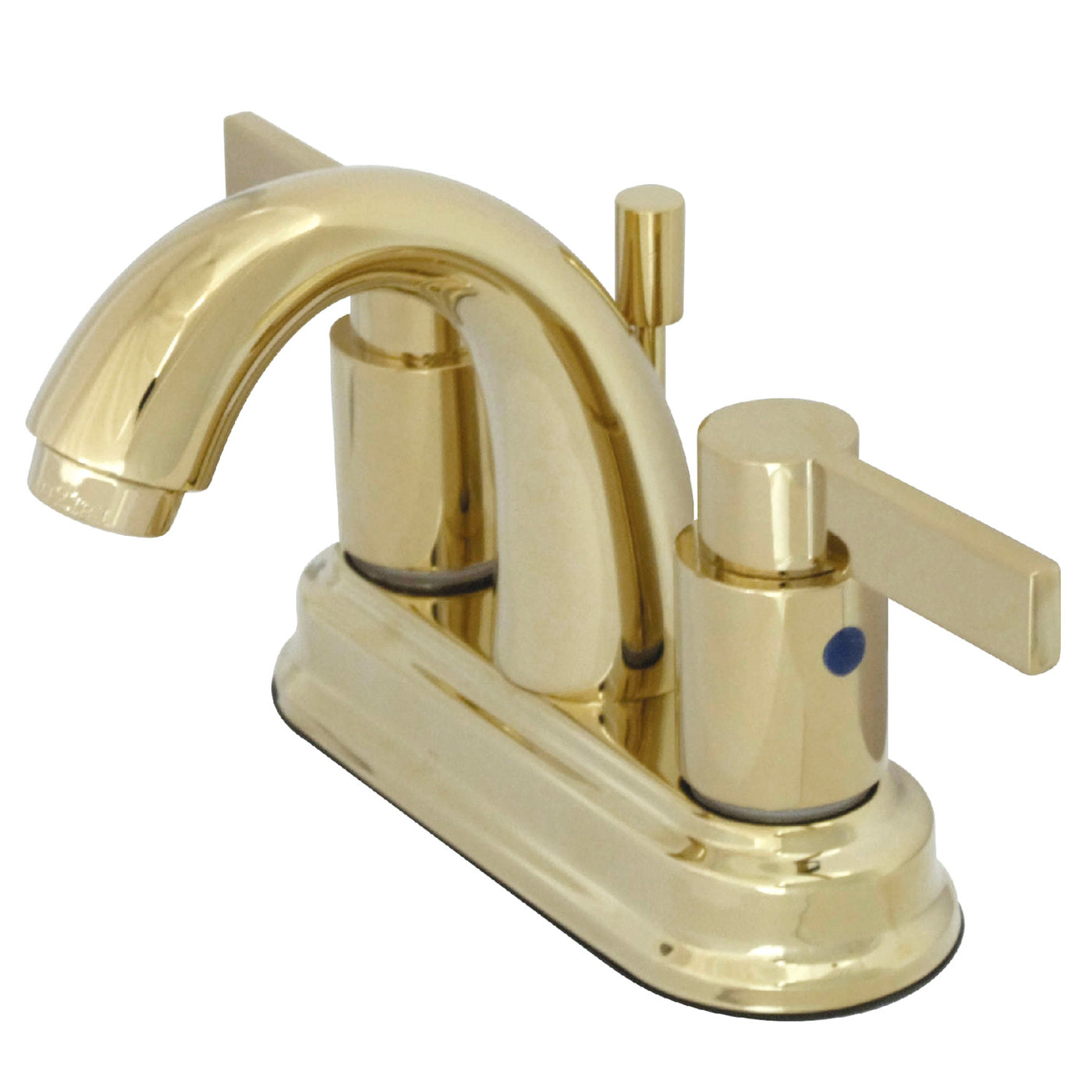 Elements of Design EB8612NDL 4-Inch Centerset Bathroom Faucet with Retail Pop-Up, Polished Brass