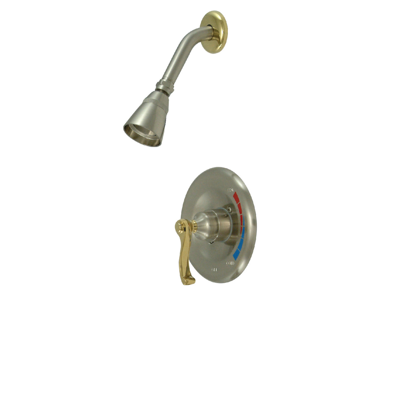 Elements of Design EB8639FLSO Shower Faucet, Brushed Nickel/Polished Brass