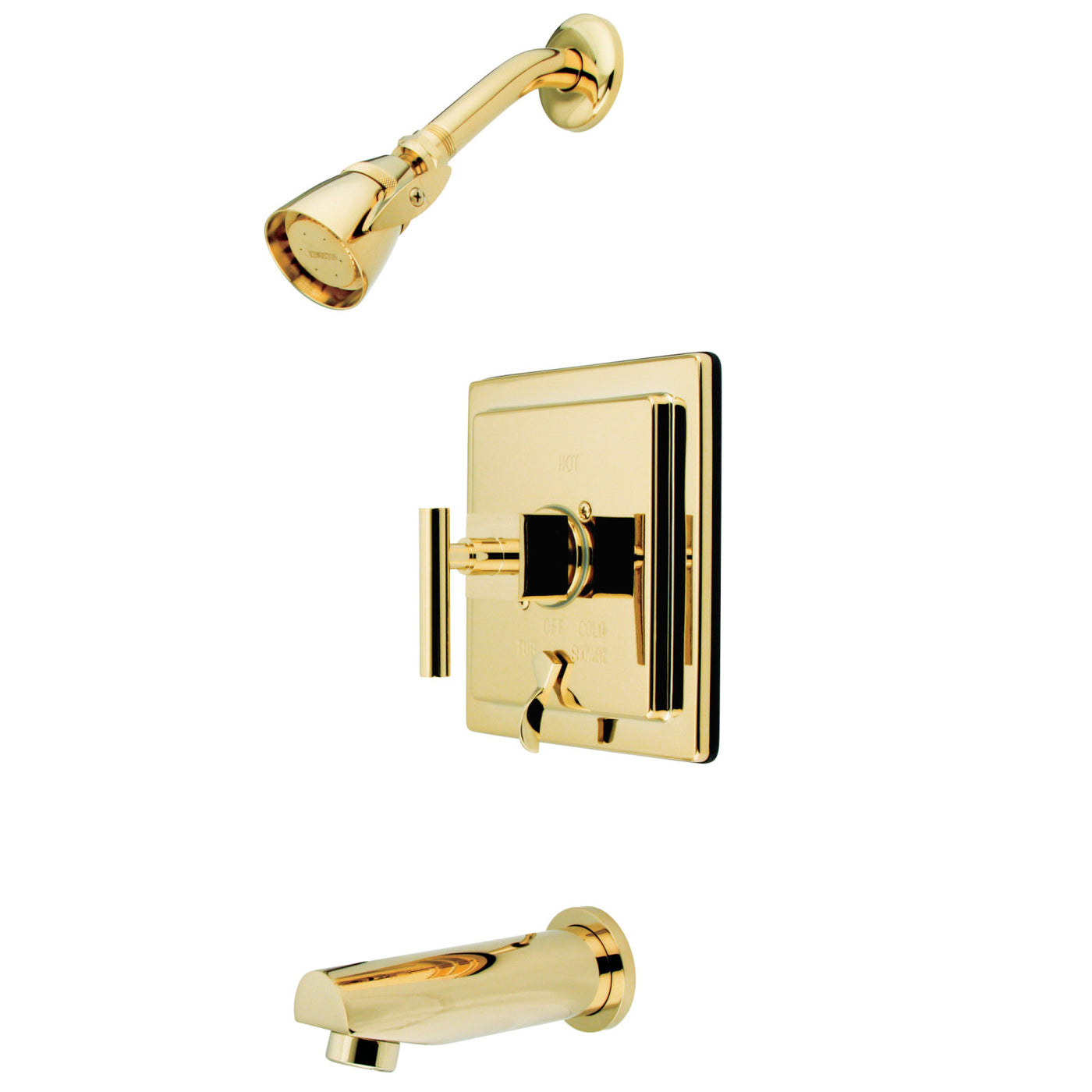 Elements of Design EB86520CQL Tub and Shower Faucet, Polished Brass