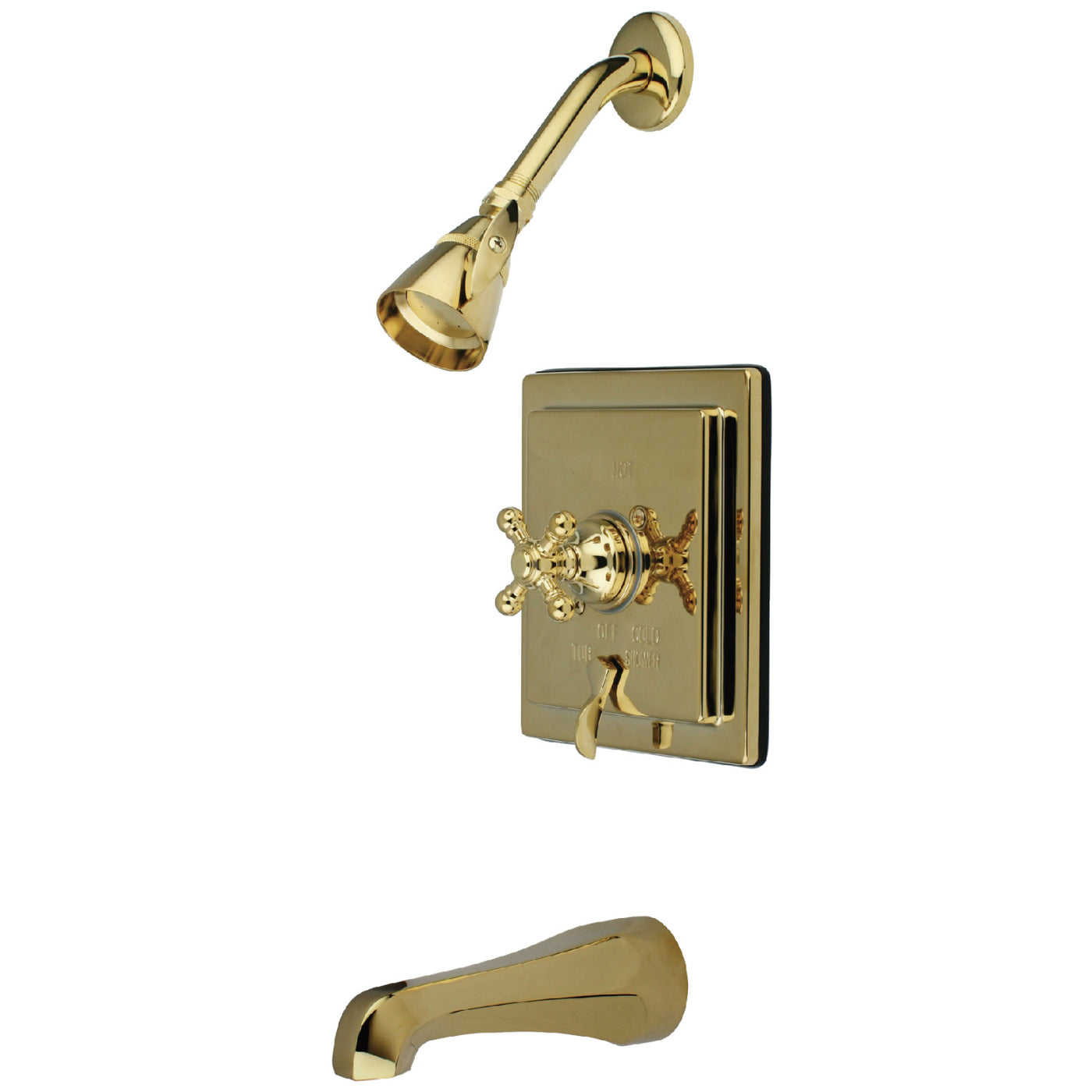 Elements of Design EB86524BX Tub and Shower Faucet with Diverter, Polished Brass