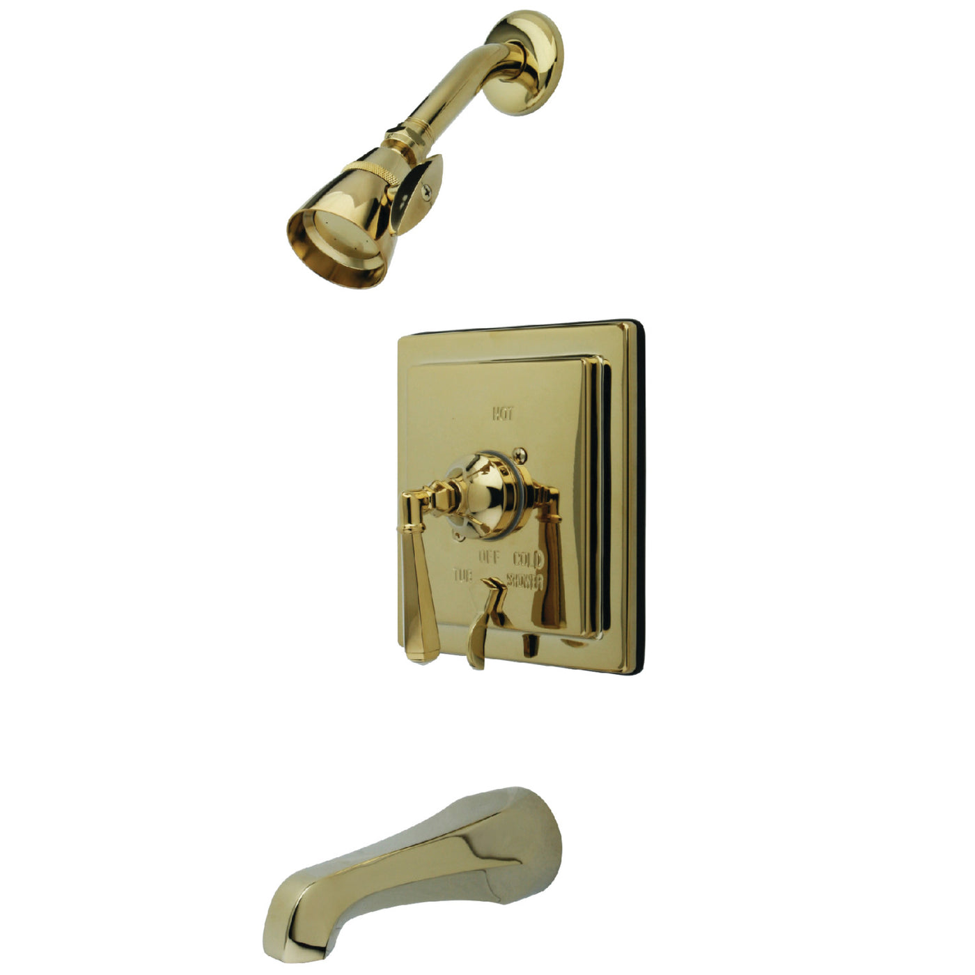 Elements of Design EB86524HL Tub and Shower Faucet with Diverter, Polished Brass