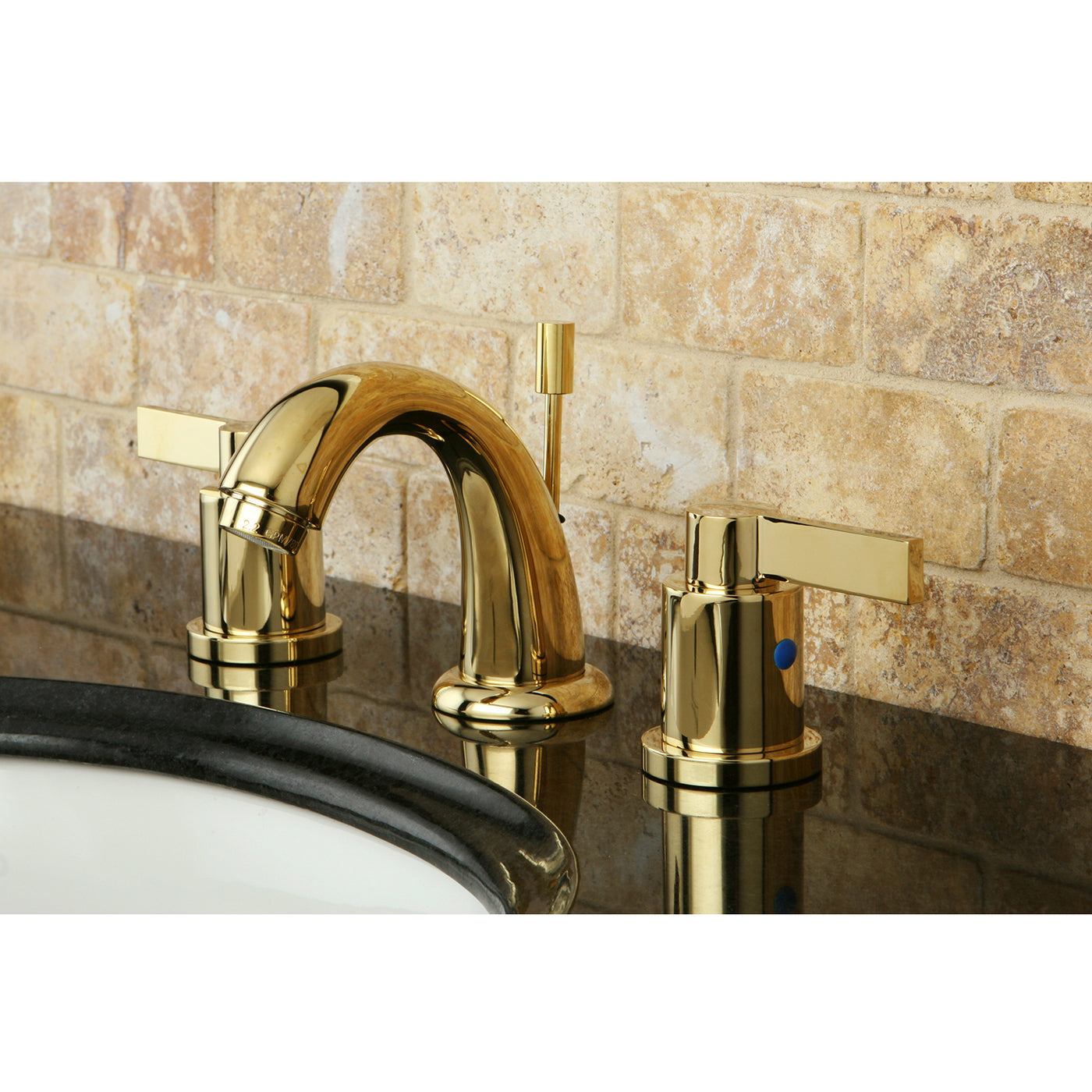 Elements of Design EB8912NDL Widespread Bathroom Faucet, Polished Brass