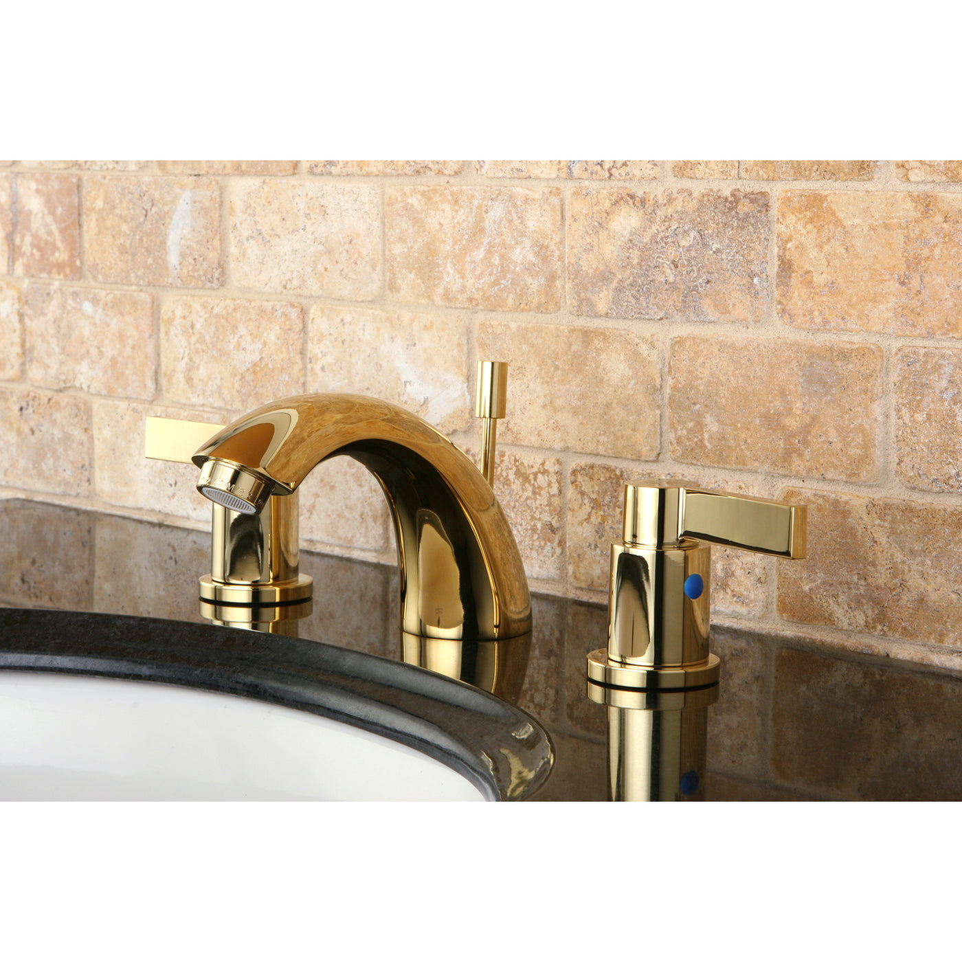 Elements of Design EB8952NDL Mini-Widespread Bathroom Faucet, Polished Brass