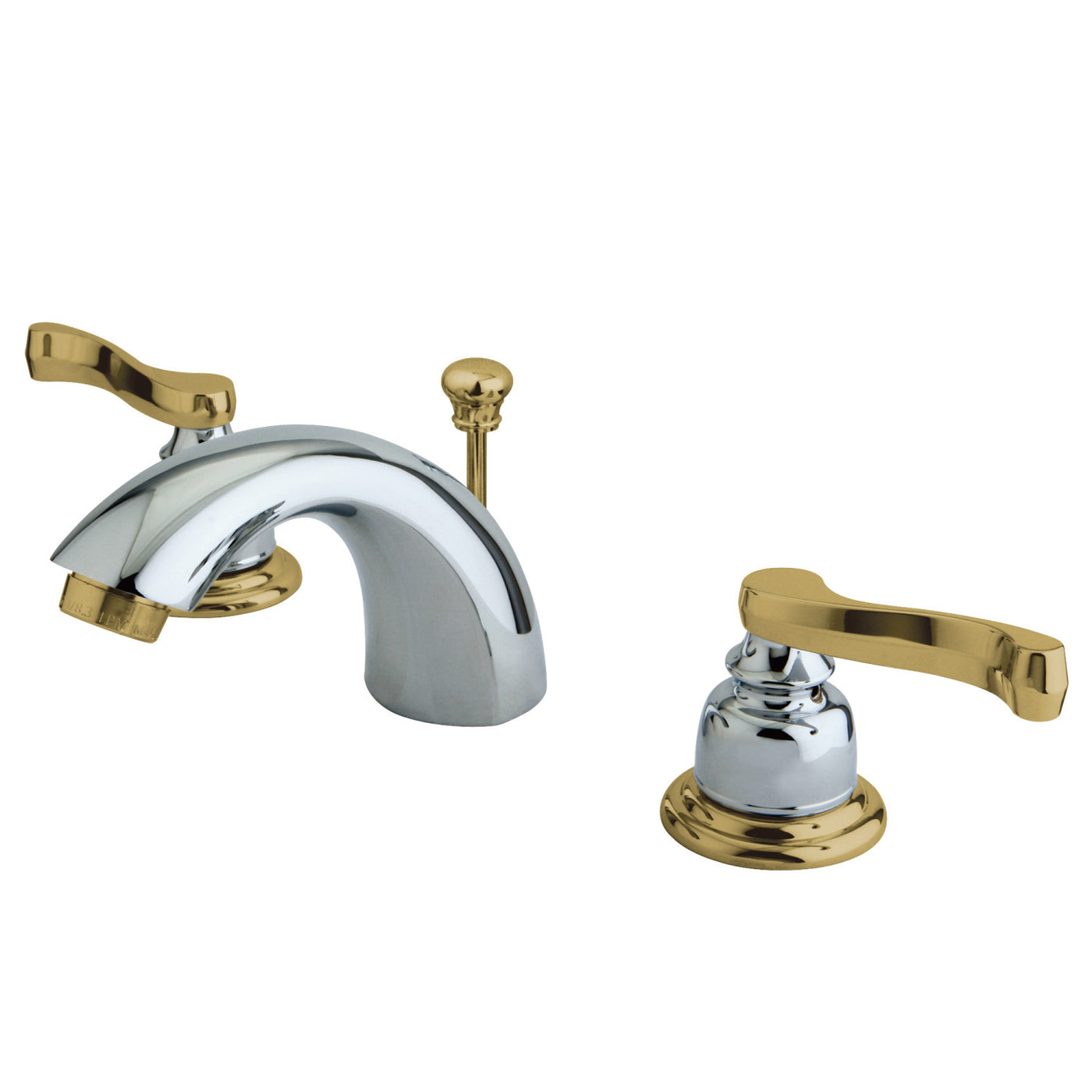 Elements of Design EB8954FL Mini-Widespread Bathroom Faucet, Polished Chrome/Polished Brass