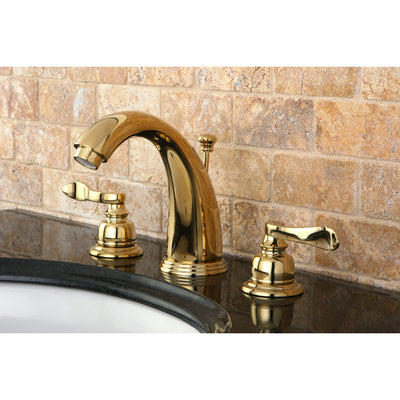 Elements of Design EB8982NFL Widespread Bathroom Faucet with Retail Pop-Up, Polished Brass