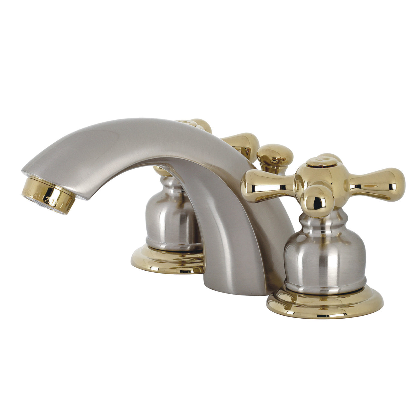 Elements of Design EB949AX Mini-Widespread Bathroom Faucet, Brushed Nickel/Polished Brass