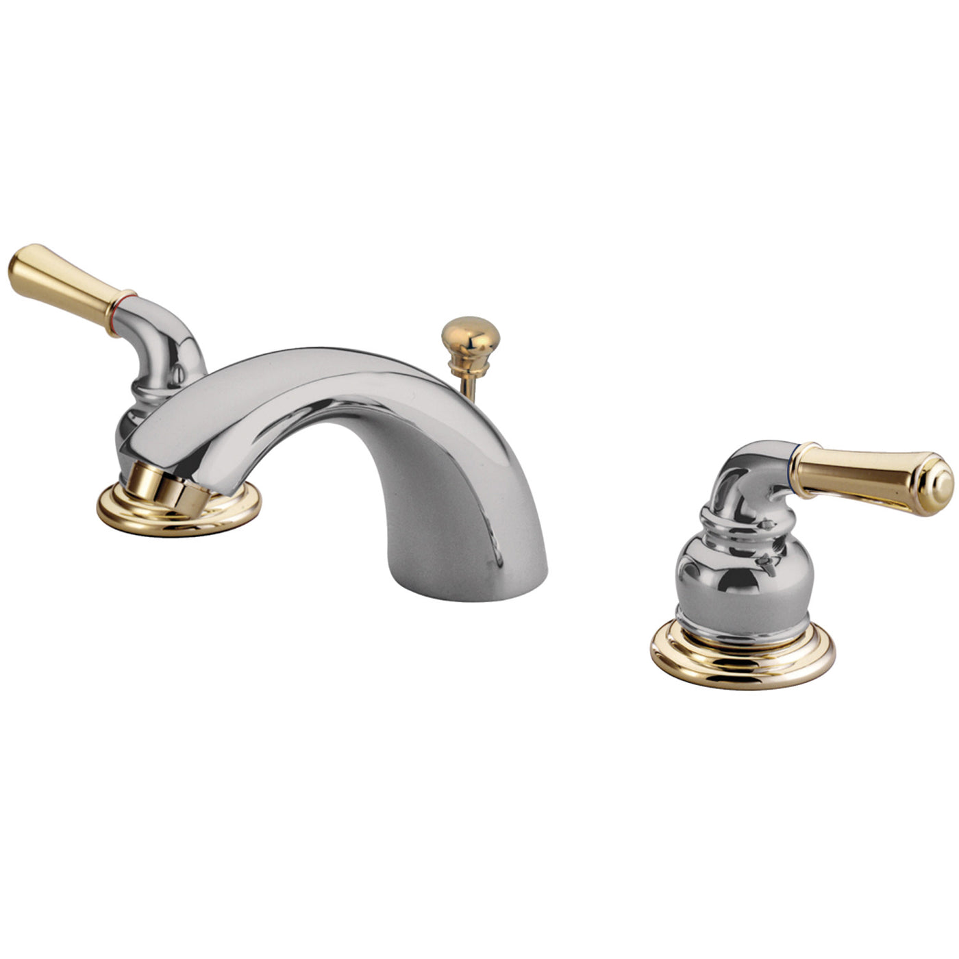 Elements of Design EB954 Mini-Widespread Bathroom Faucet, Polished Chrome/Polished Brass