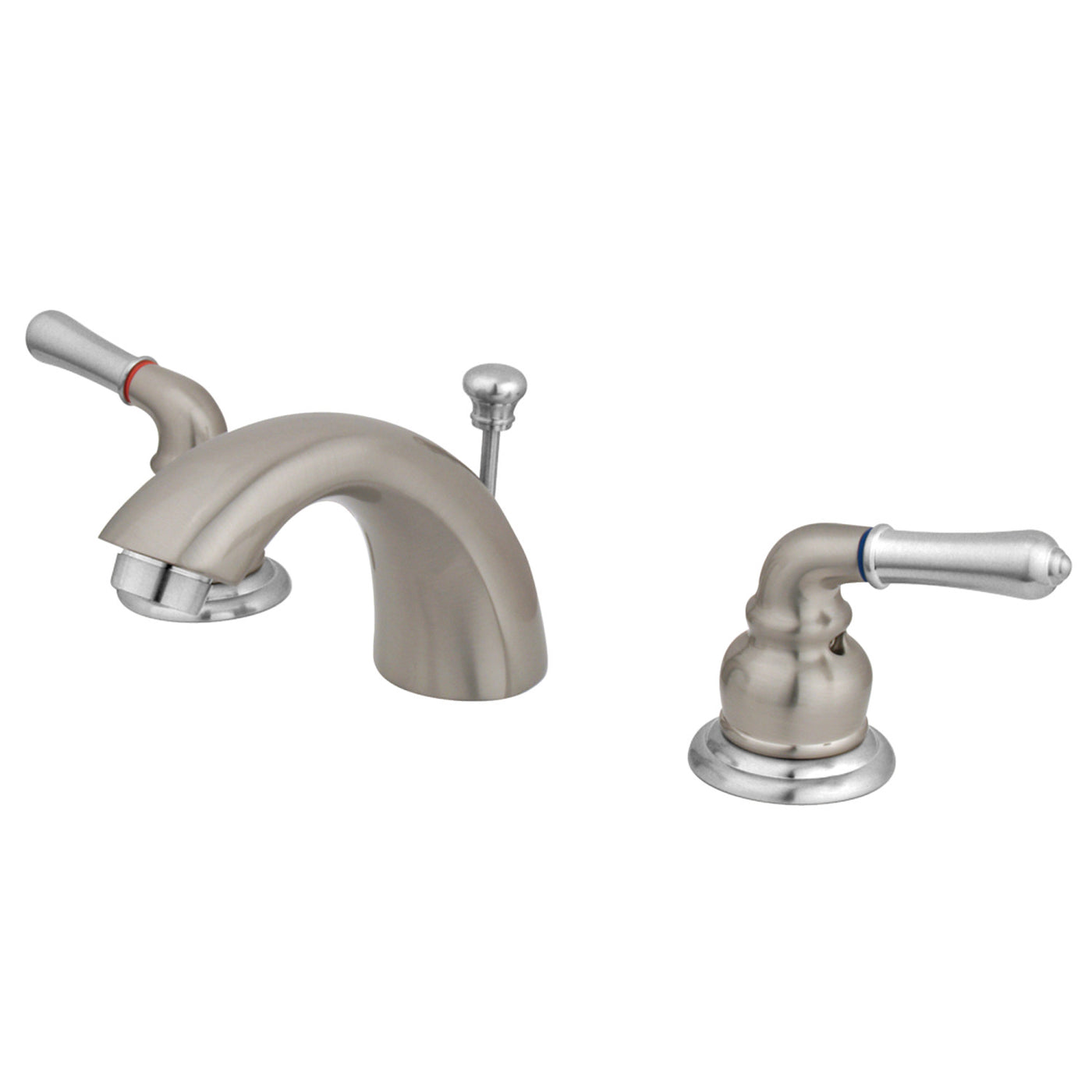 Elements of Design EB957 Mini-Widespread Bathroom Faucet, Brushed Nickel/Polished Chrome