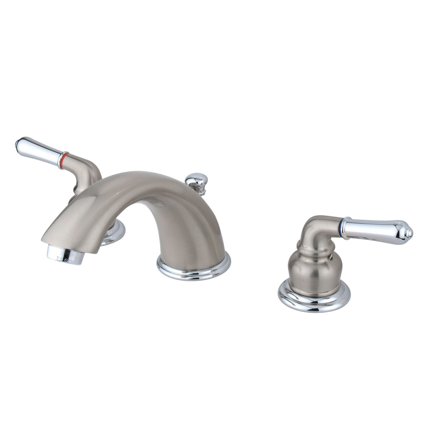 Elements of Design EB967 Widespread Bathroom Faucet with Retail Pop-Up, Brushed Nickel/Polished Chrome