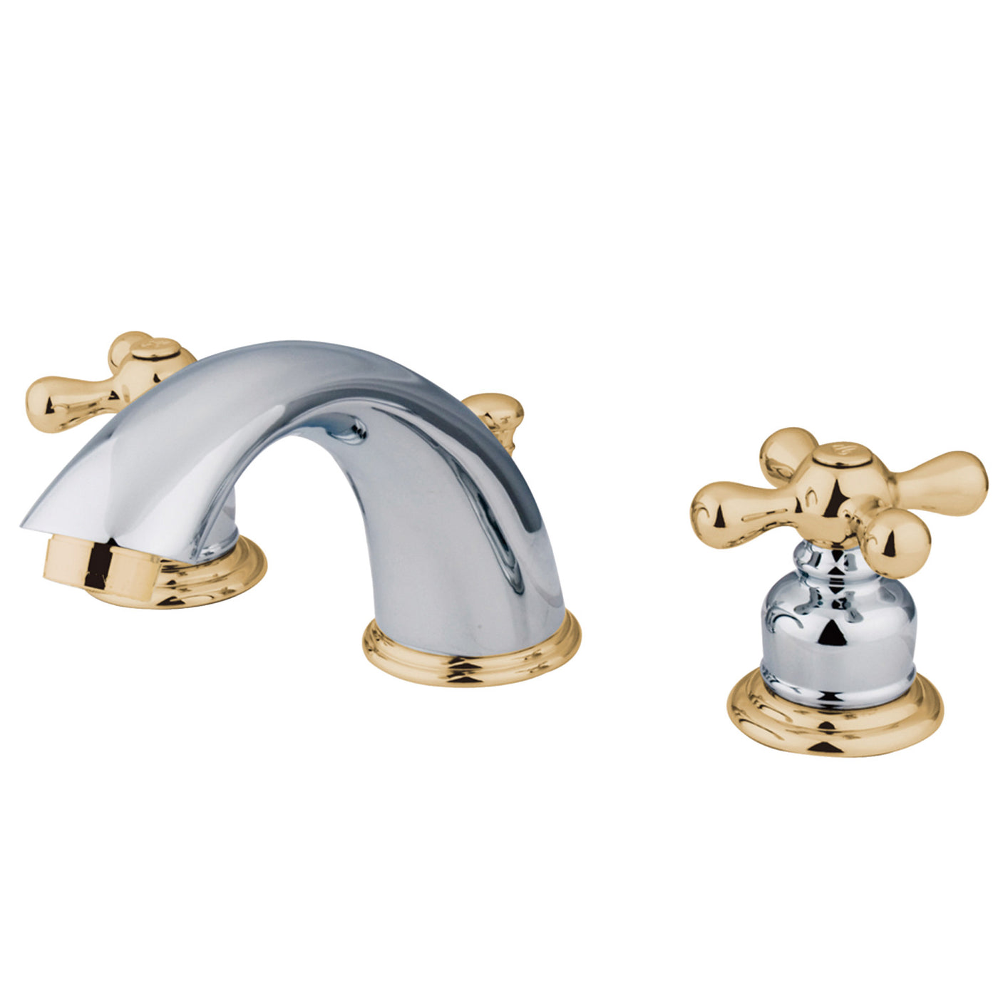 Elements of Design EB974X Widespread Bathroom Faucet with Retail Pop-Up, Polished Chrome/Polished Brass