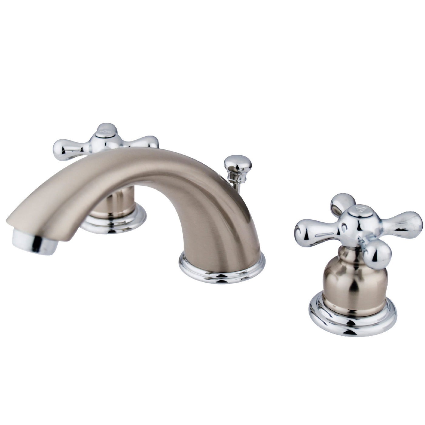 Elements of Design EB977X Widespread Bathroom Faucet with Retail Pop-Up, Brushed Nickel/Polished Chrome