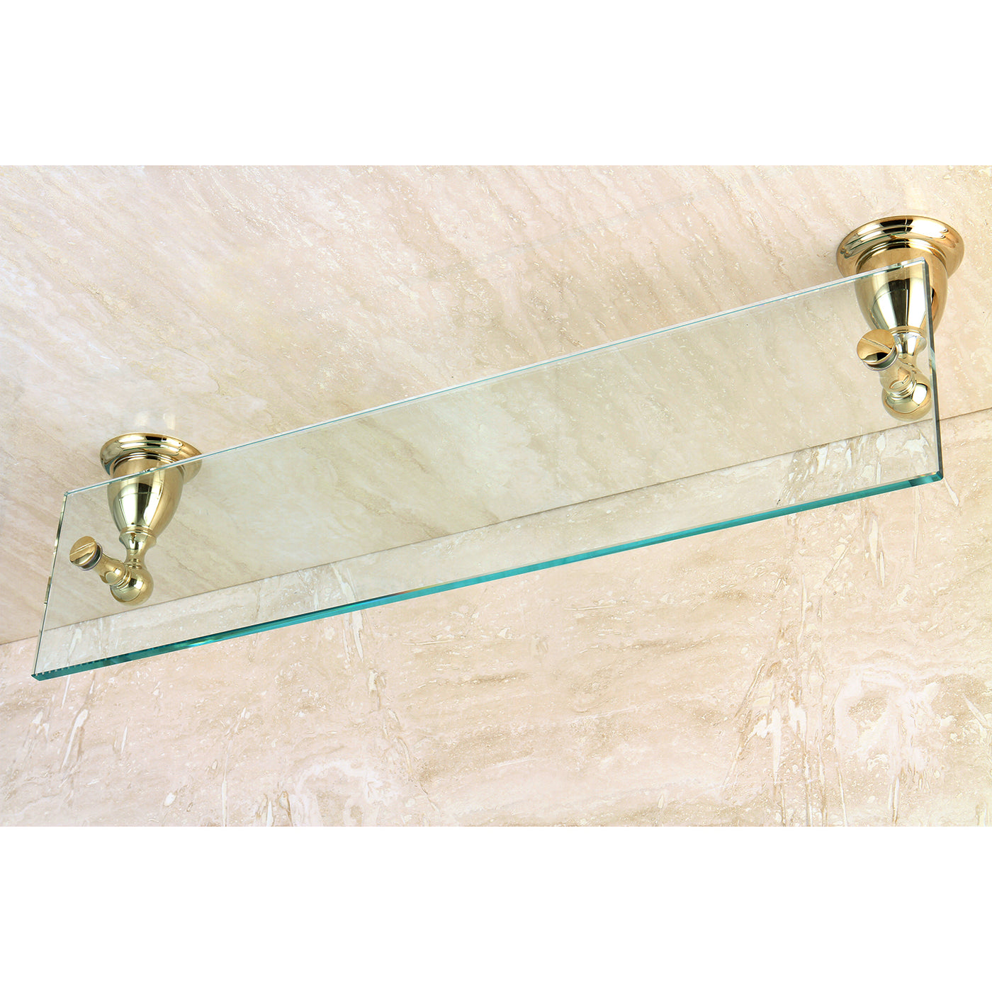 Elements of Design EBA1759PB Bathroom Glass Shelf, Polished Brass