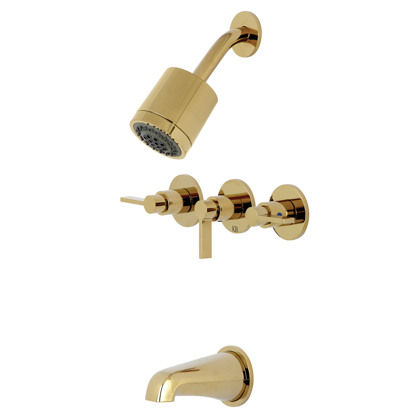 Elements of Design EBX8132NDL Three-Handle Tub and Shower Faucet, Polished Brass